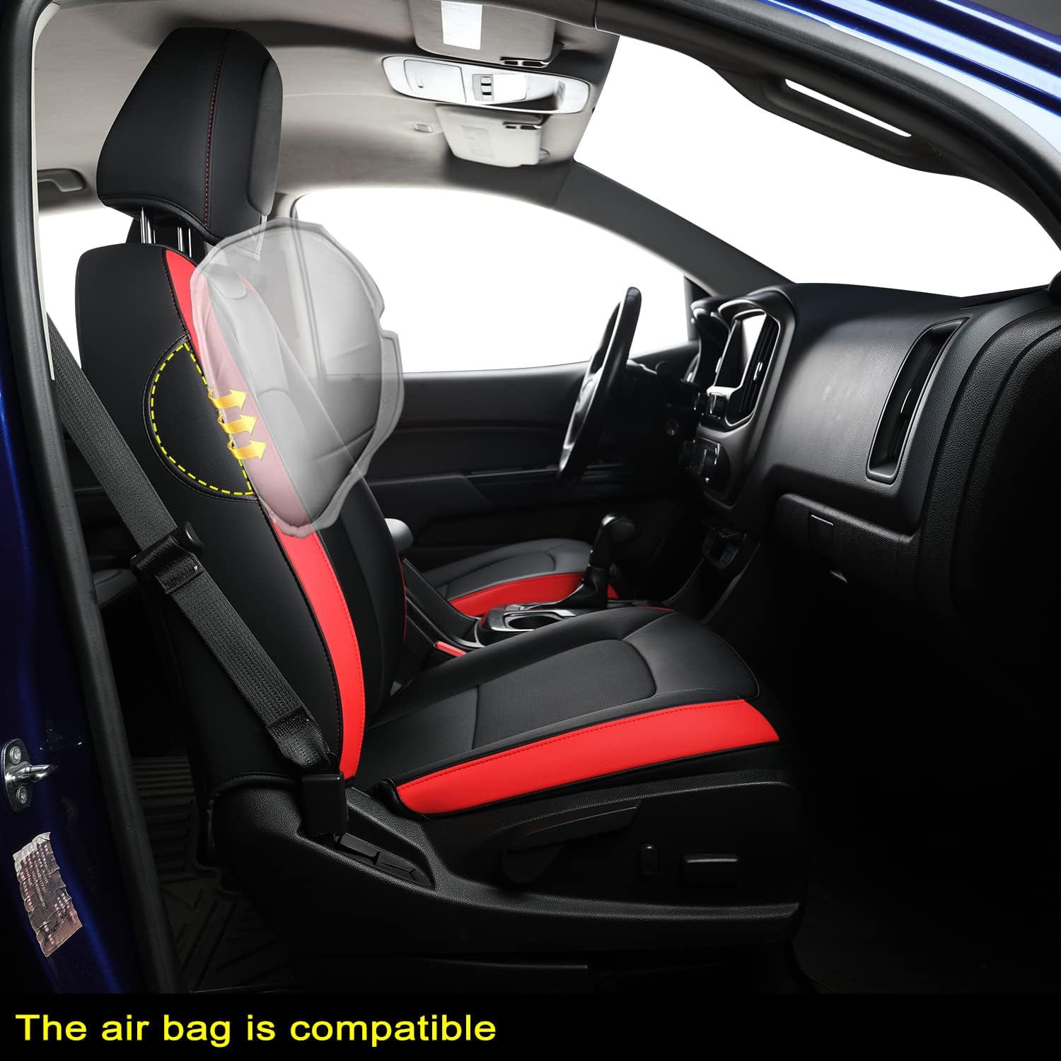 LUCKYMAN CLUB Chevy Colorado Seat Covers Full Set,fit for 2015-2025 Colorado Canyon Crew Cab Z71 LT ZR2 Work Truck with Water Proof Faux Leather