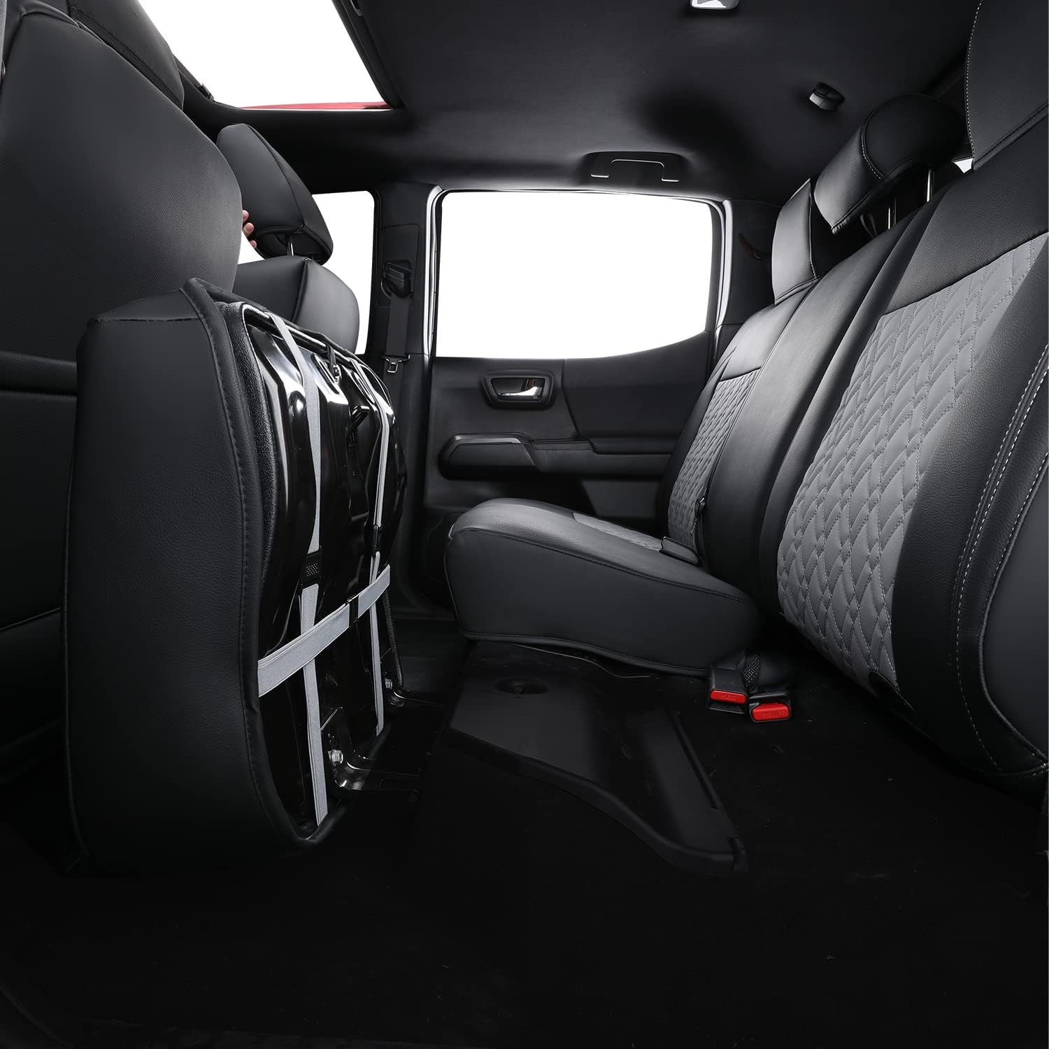 LUCKYMAN CLUB Tacoma Seat Covers, Fit for 2016-2025 Tacoma Crew Double Cab SR SR5 TRD Sport TRD Off-Road TRD PRO and SR SR5 TRD Sport TRD Off-Road TRD PRO Limited with Water Proof Faux Leather