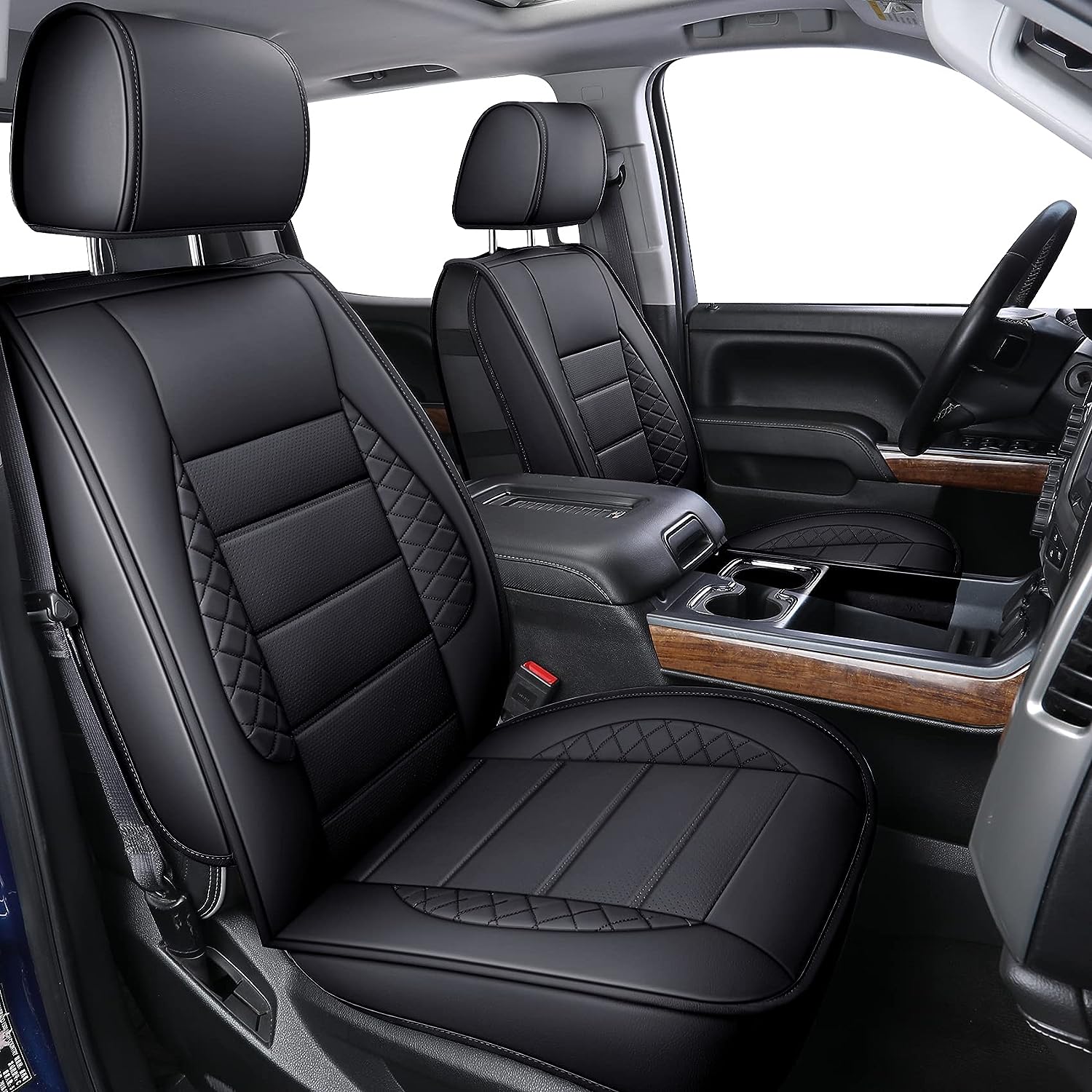 LUCKYMAN CLUB Silverado Seat Covers, Fit for 2019-2026 Chevy Silverado GMC Sierra 1500 and 2020-20262500HD 3500HD Crew Cab Water Proof Faux Leather