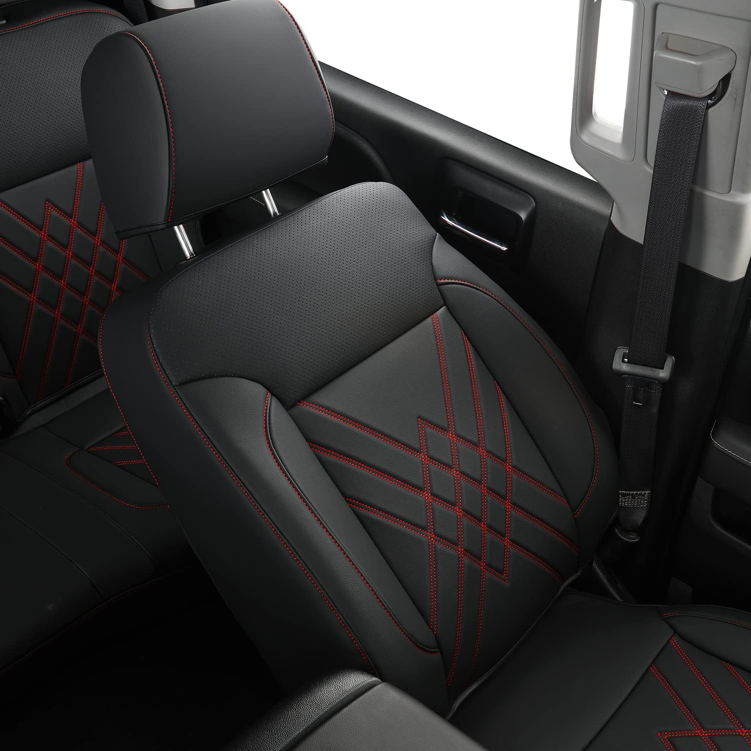 LUCKYMAN CLUB Chevy Silverado Leather truck Seat Covers 2014-2018 For1500&2500&3500HD Custom-made all-enveloped, all-season, waterproof leather