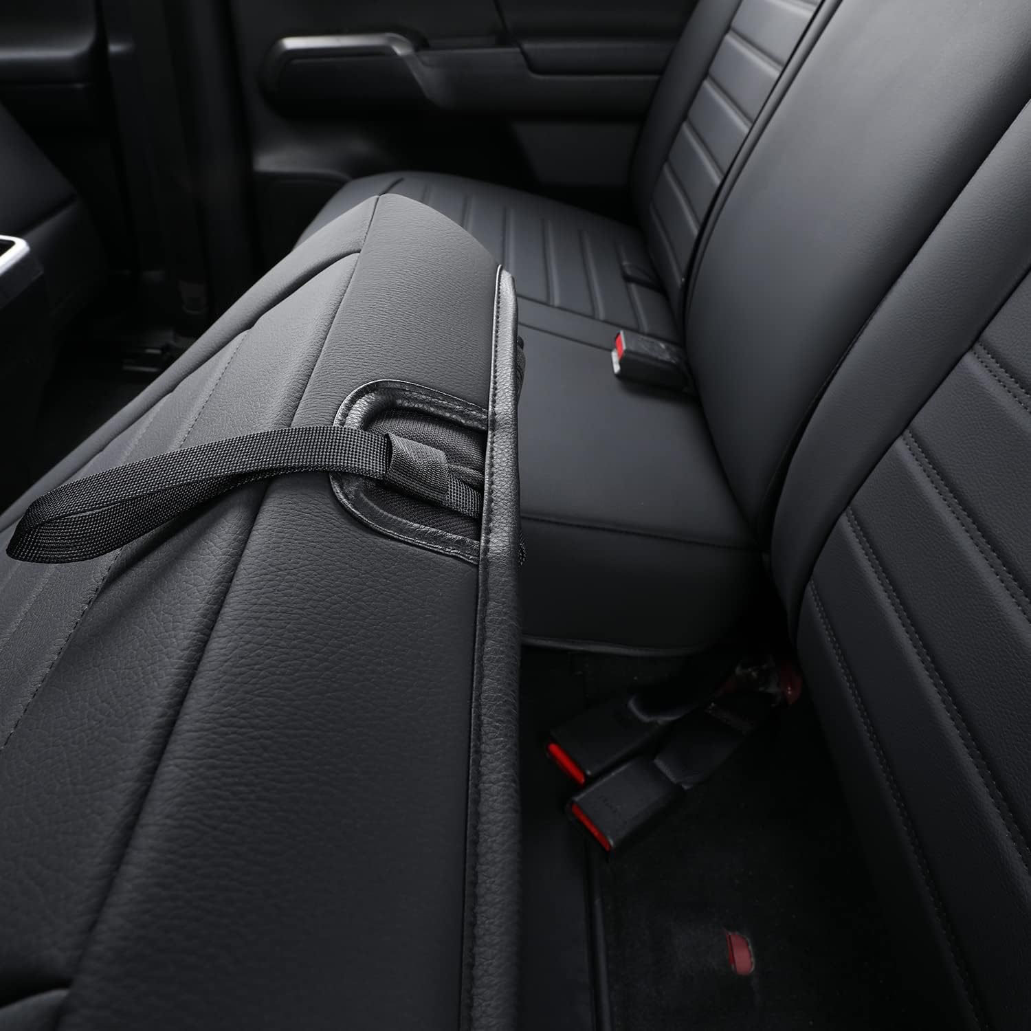 LUCKYMAN CLUB Tacoma Seat Covers, Fit for 2005-2025 Tacoma Crew Cab/Double Cab SR SR5 TRD Sport TRD Off-Road PreRunner with Water Proof Faux Leather