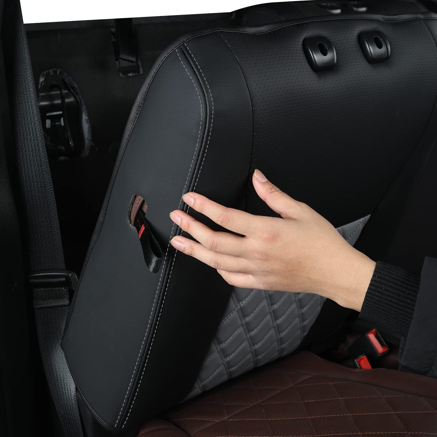 LUCKYMAN CLUB F150 SuperCrew 2009-2025 Custom Pickup Car Truck Seat Covers XLT, Waterproof Faux Leather, Full Coverage, Also Fit 2010-2025 F250/F350/F450