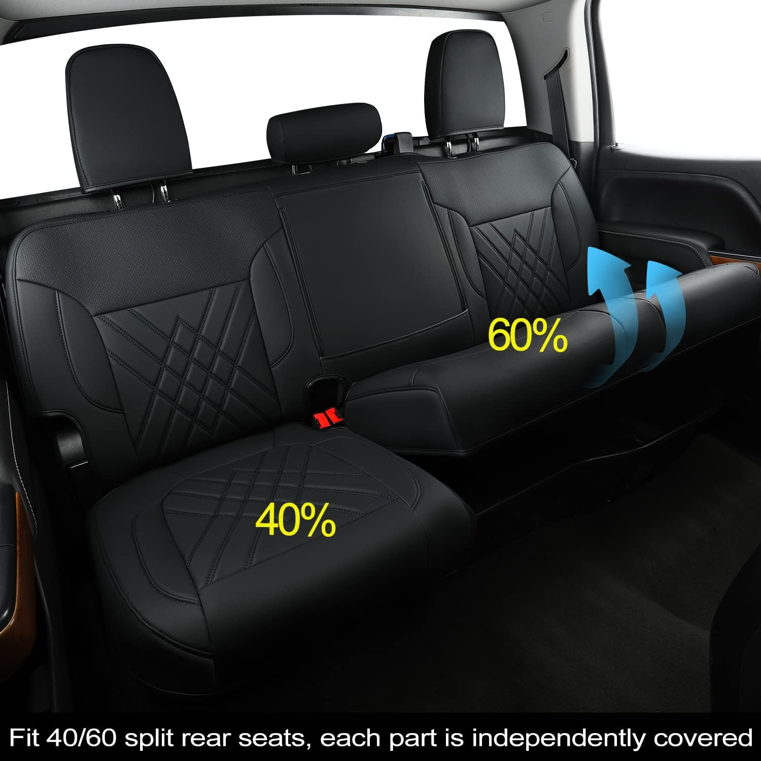 LUCKYMAN CLUB 2007-2025 Silverado seat covers Custom&Sierra 1500 2500 3500HD Trucks leather CustomSeat Covers Cars Pickups Full Set, Fit Trims Like LT,LTZ,RST