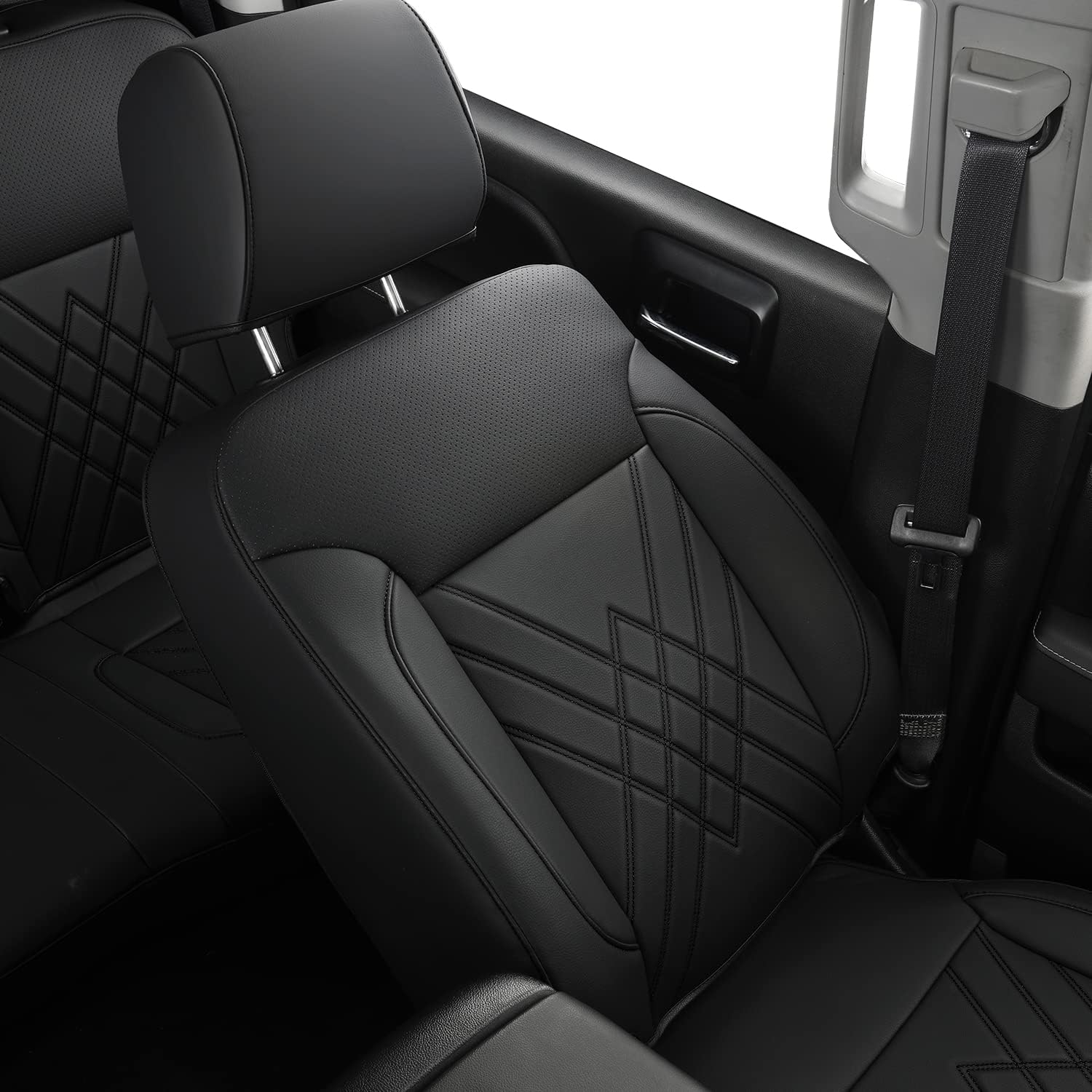 LUCKYMAN CLUB 2007-2025 Silverado seat covers Custom&Sierra 1500 2500 3500HD Trucks leather CustomSeat Covers Cars Pickups Full Set, Fit Trims Like LT,LTZ,RST