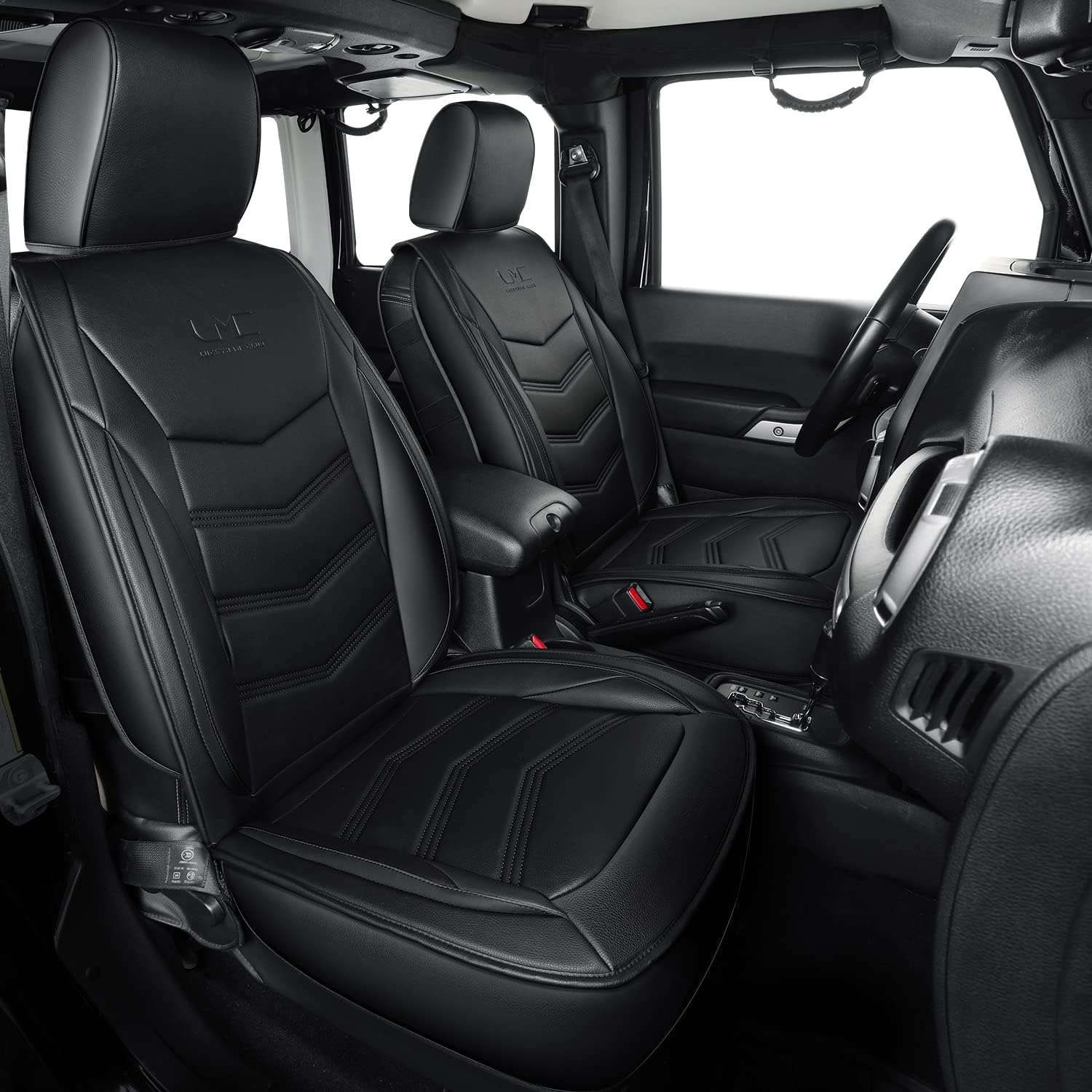 LUCKYMAN CLUB Wrangler Propra Pickup Aŭto Kamiono Sidloko Kovriloj Plena Aro, Konvenaj 2013-2024 Wrangler 4-Pordo JL Sahara Rubicon, Akvorezista Falsa Ledo