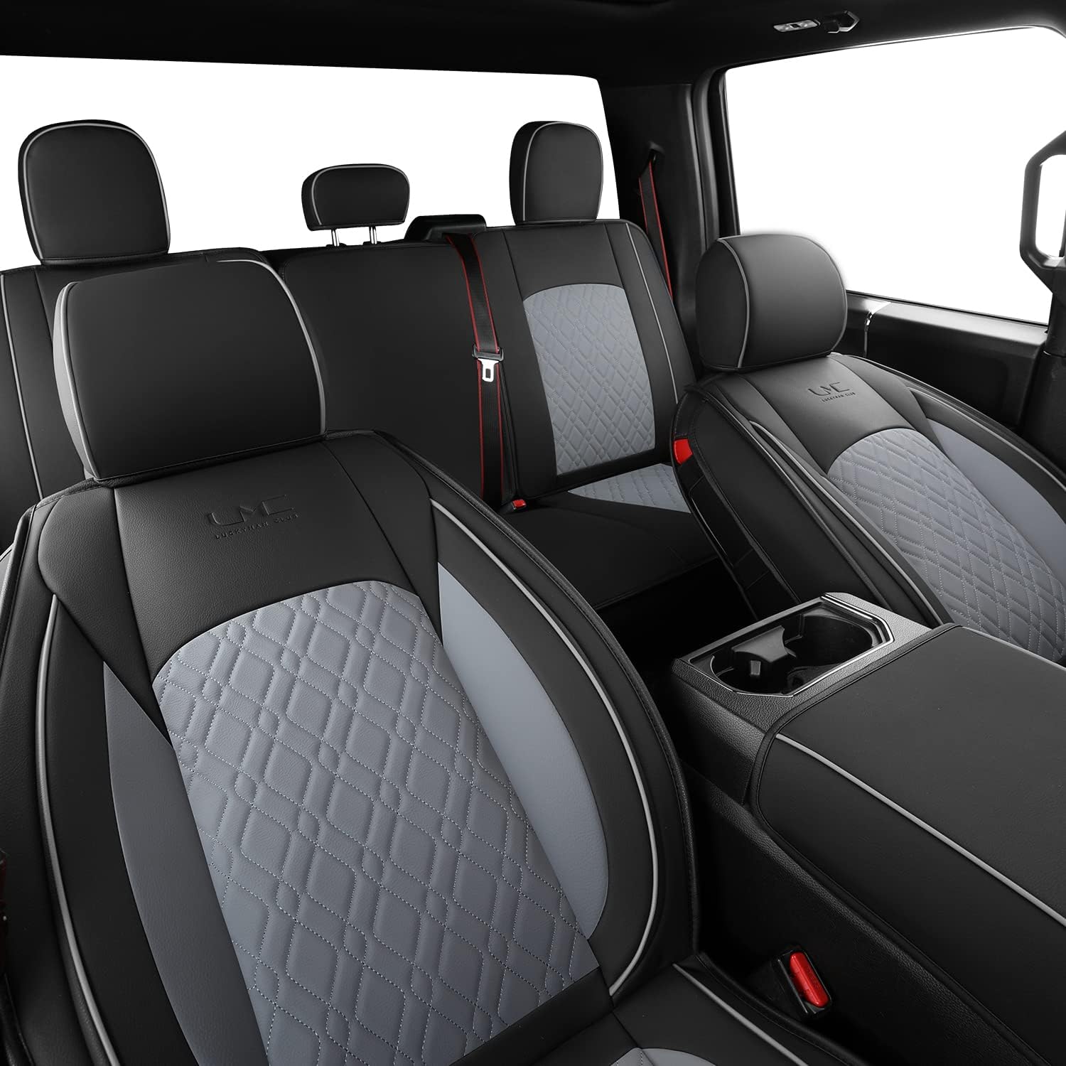 LUCKYMAN CLUB F150 Plena Seĝo Kovriloj, Konvenaj 2015-2024 Ford F150 kaj 2017-2024 F250 F350 F450