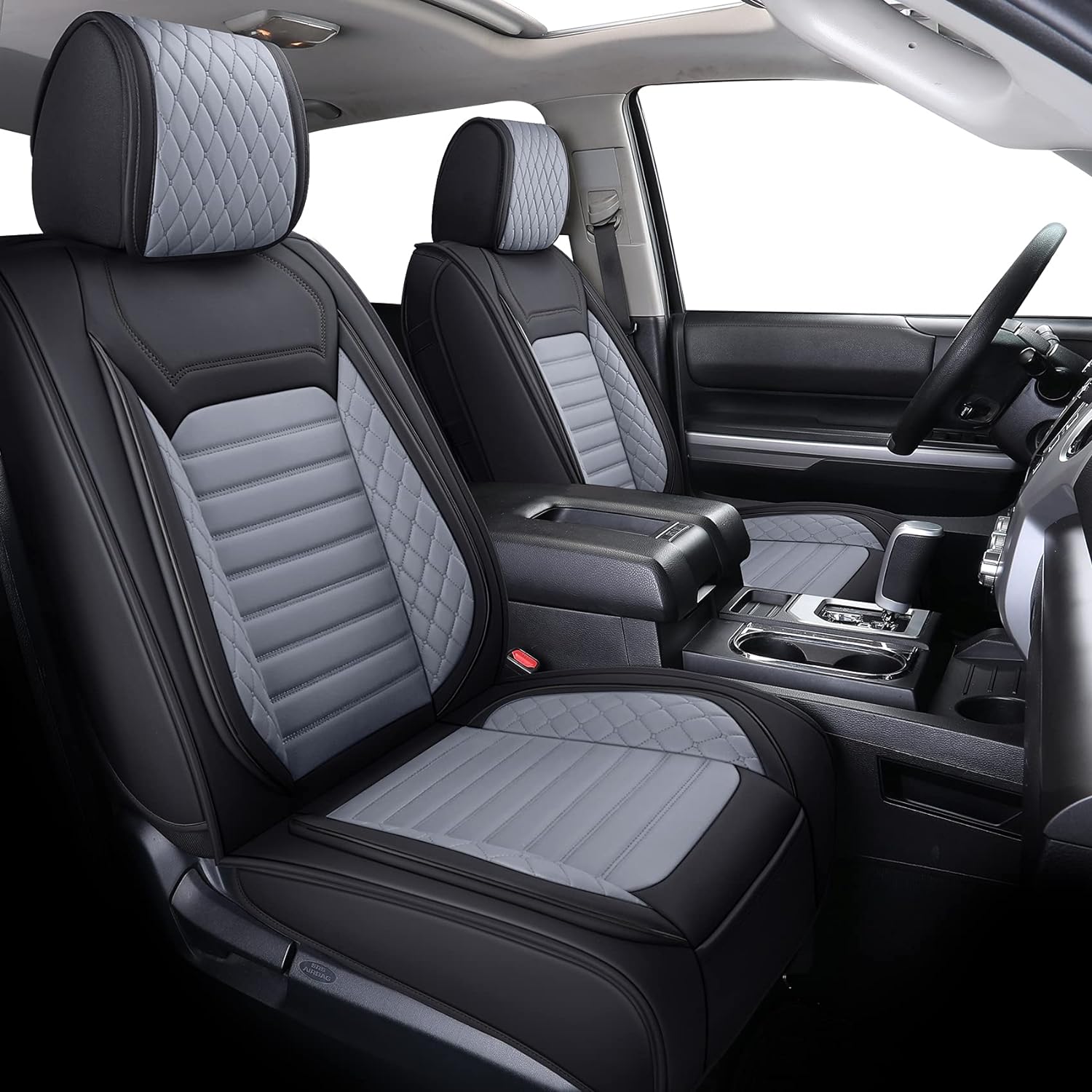 LUCKYMAN CLUB Tundra Seat Covers Full Set Compatible with Toyota Tundra Custom Fit 2008-2025 Truck Pickup Crewmax Double Cab Waterproof Leather Seat Cushions with Split Bench 40/60