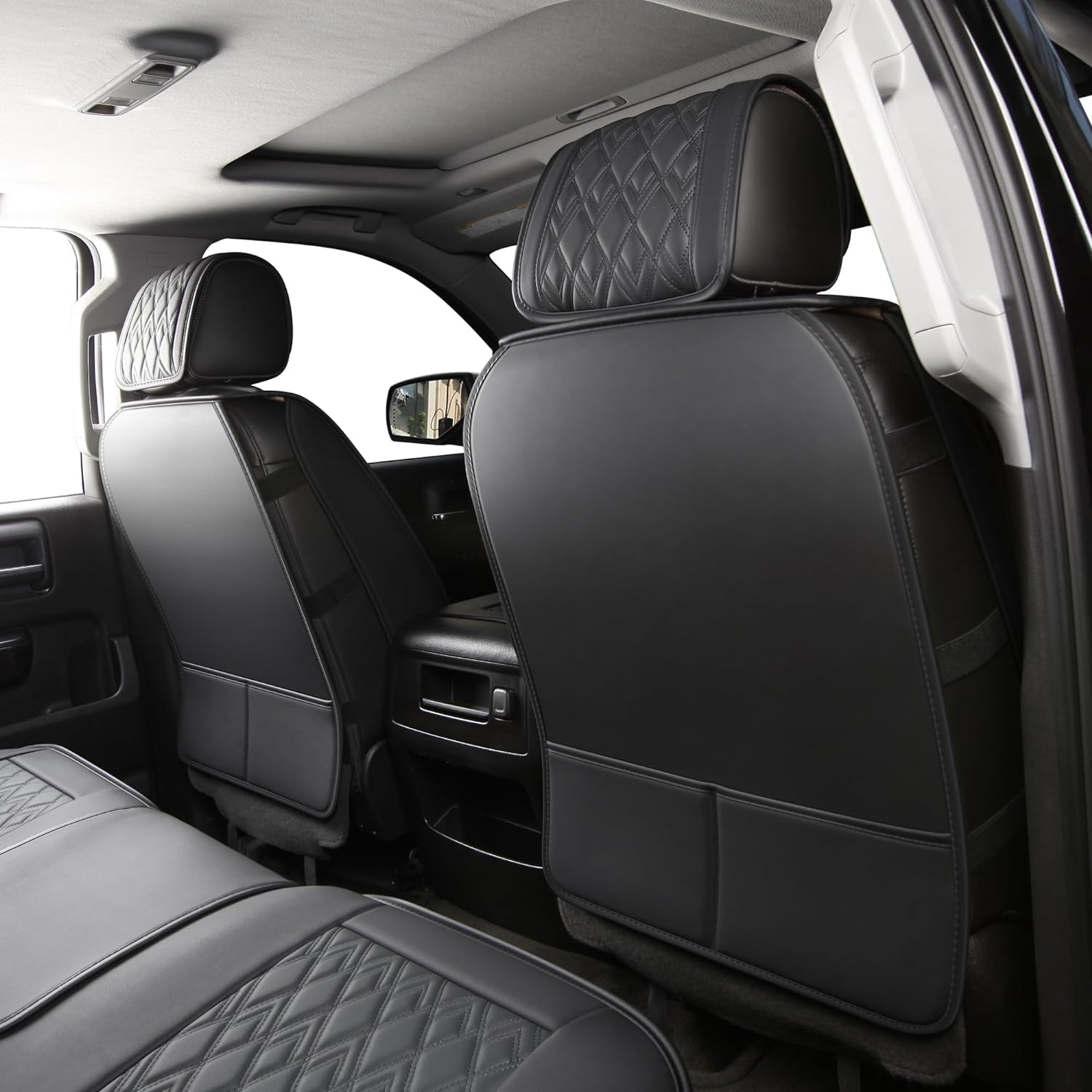 LUCKYMAN CLUB Chevy Silverado Seat Covers,Leather Seat Covers for GMC Sierra,Custom Fit 2007-2025 1500 2500HD 3500HD Crew Double Extended Regular Cab,LT LZT RST