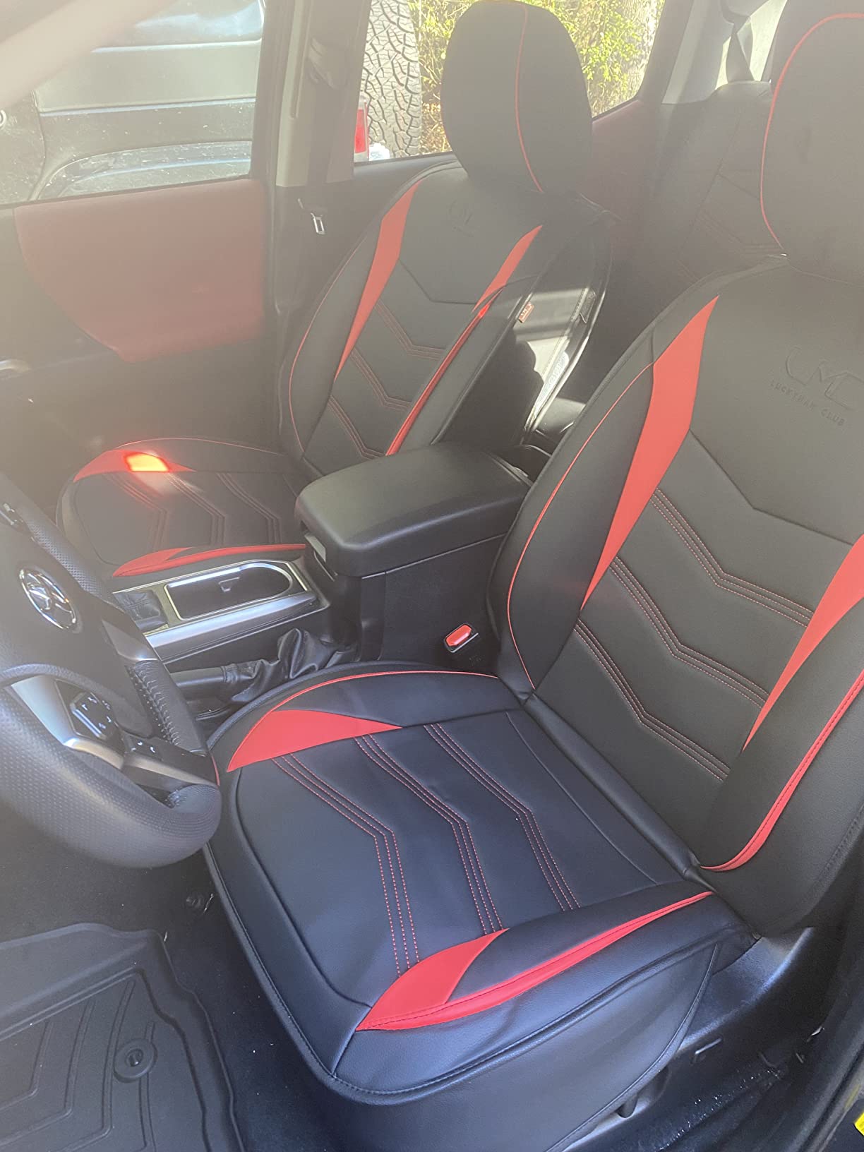 LUCKYMAN CLUB 2005-2025 Tacoma Seat Covers Full Set Waterproof leather for Tacoma Double/Crew Cab SR SR5 TRD Sport TRD Off-Road PreRunner Trims, with Waterproof Faux Leather All-enveloping, four seasons general, wear-resistant and scratch-resistant