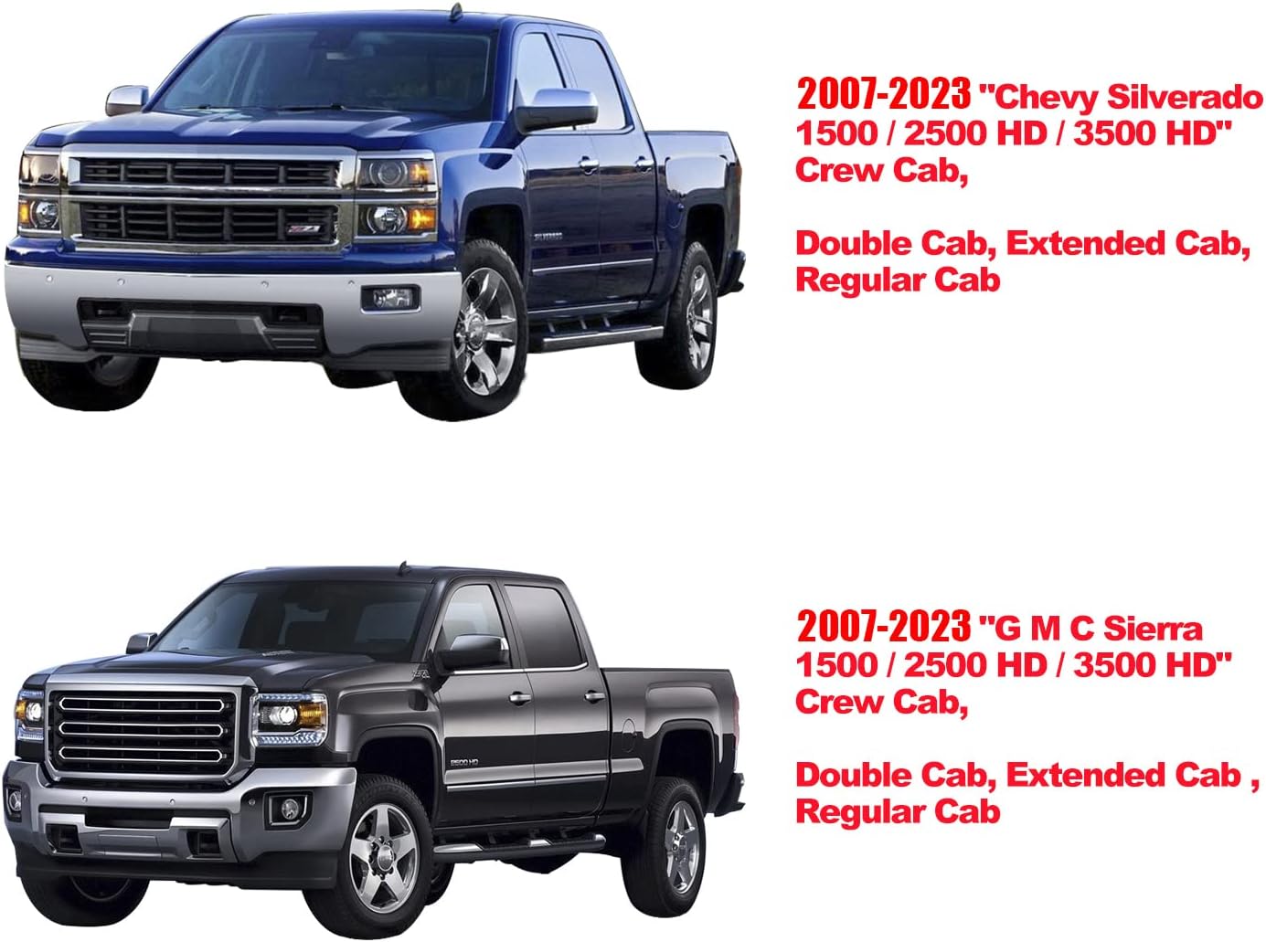 LUCKYMAN CLUB Chevy Chevrolet Silverado GMC Sierra Car Seat Covers Fit 2007-2025 1500/2500/3500HD Truck Waterproof Leather Crew Double Extended Cab Cushion Covers