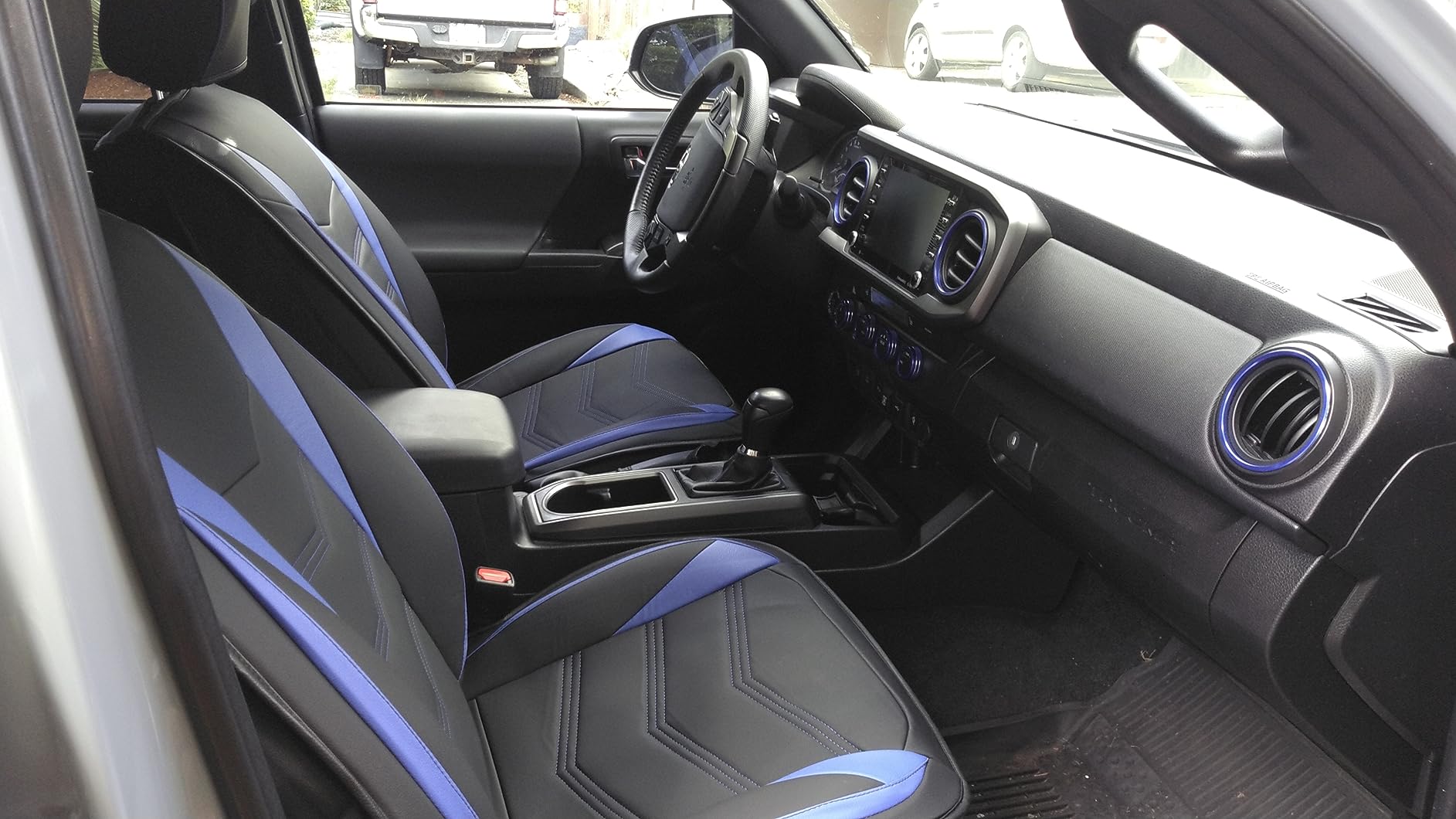 LUCKYMAN CLUB 2005-2025 Tacoma Seat Covers Full Set Waterproof leather for Tacoma Double/Crew Cab SR SR5 TRD Sport TRD Off-Road PreRunner Trims, with Waterproof Faux Leather All-enveloping, four seasons general, wear-resistant and scratch-resistant