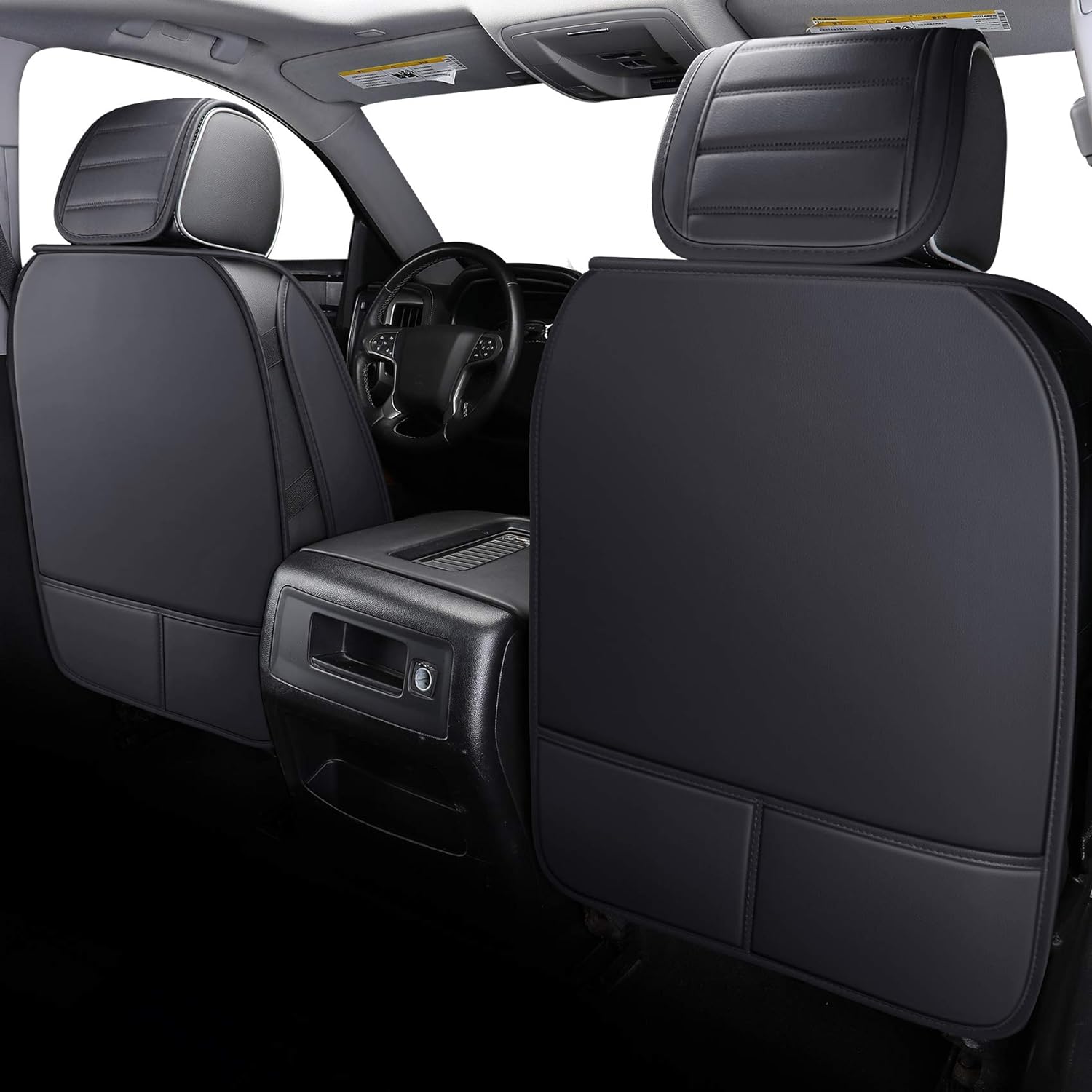 LUCKYMAN CLUB Chevy Chevrolet Silverado GMC Sierra Car Seat Covers Fit 2007-2025 1500/2500/3500HD Truck Waterproof Leather Crew Double Extended Cab Cushion Covers