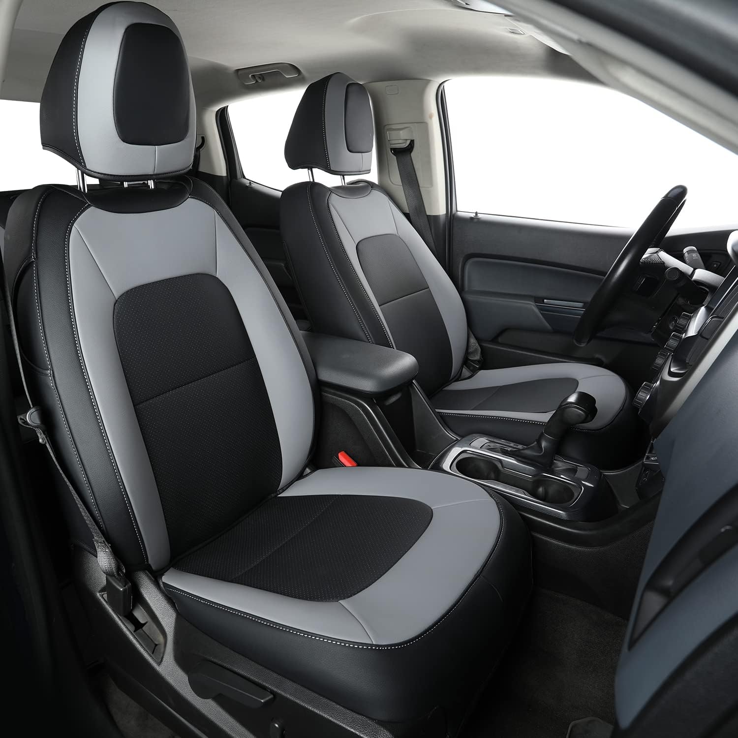 LUCKYMAN CLUB Chevy Colorado Seat Covers, fit for Colorado Canyon Crew Cab Z71 LT ZR2 Work Truck 2015-2025 with Faux Leather