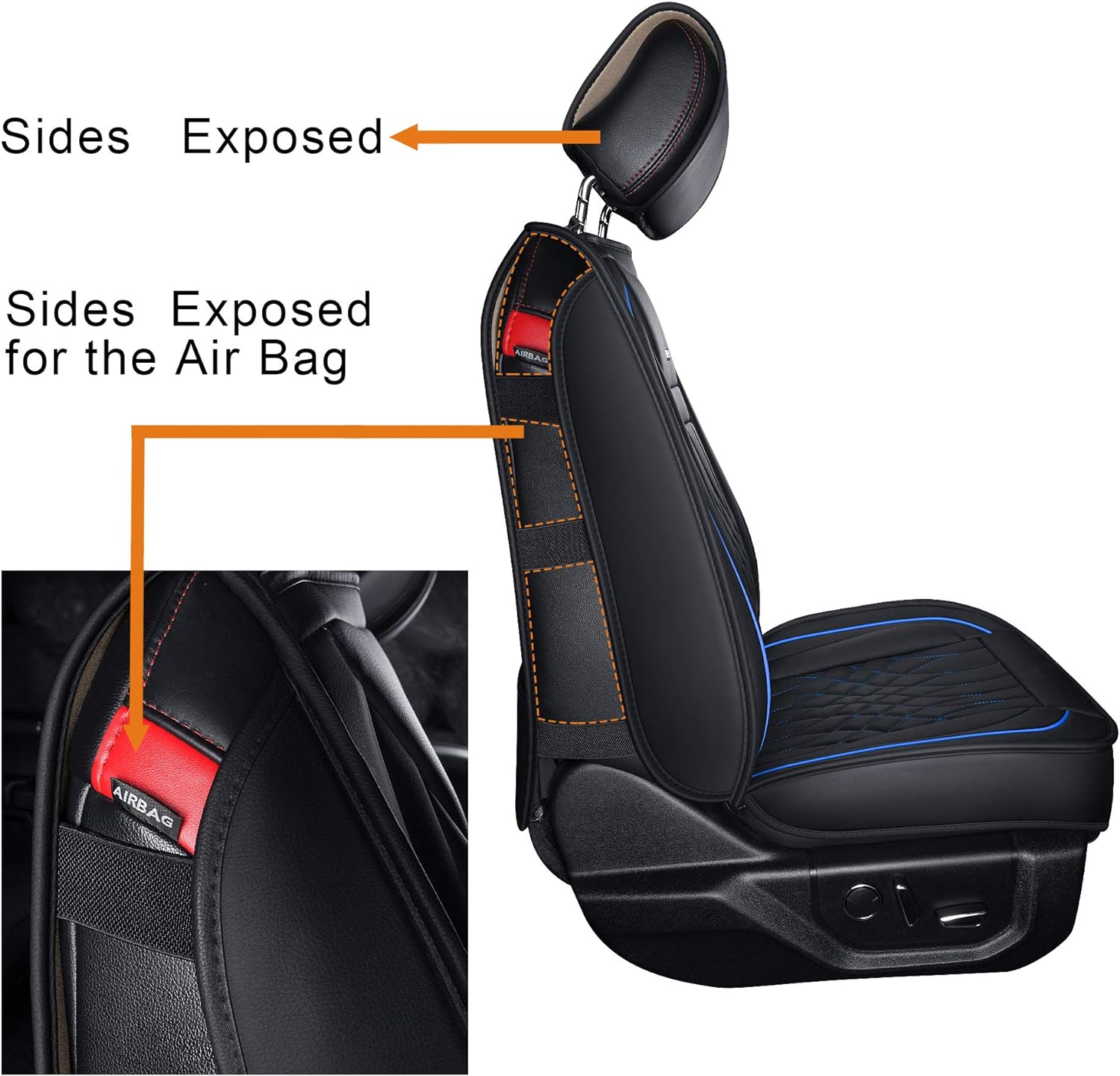 LUCKYMAN CLUB Seat Covers fit for Ford F150 Crew Cab from 2015 to 2025 and fit for F250 F350 F450 Crew Cab from 2017 to 2025 with Faux Leather