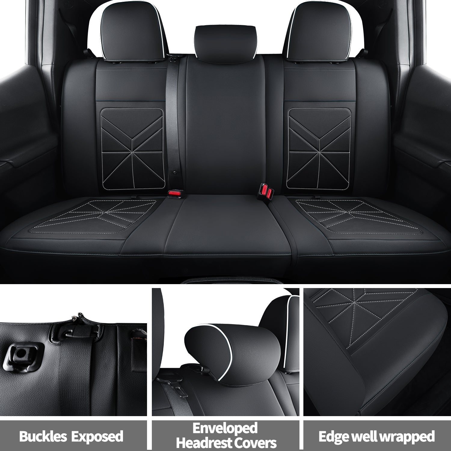 LUCKYMAN CLUB 2005-2023 Tacoma Seat Covers Custom Double Cab,Waterproof leather seat cover, all seasons including trims like SR, SR5, Limited, TRD Off Road, TRD Pro, TRD Sport, etc. comfortable and breathable