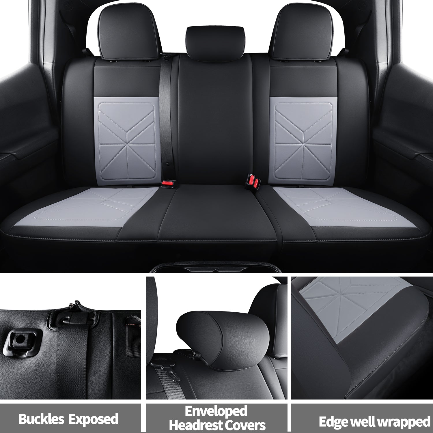 LUCKYMAN CLUB 2005-2023 Tacoma Seat Covers Custom Double Cab,Waterproof leather seat cover, all seasons including trims like SR, SR5, Limited, TRD Off Road, TRD Pro, TRD Sport, etc. comfortable and breathable