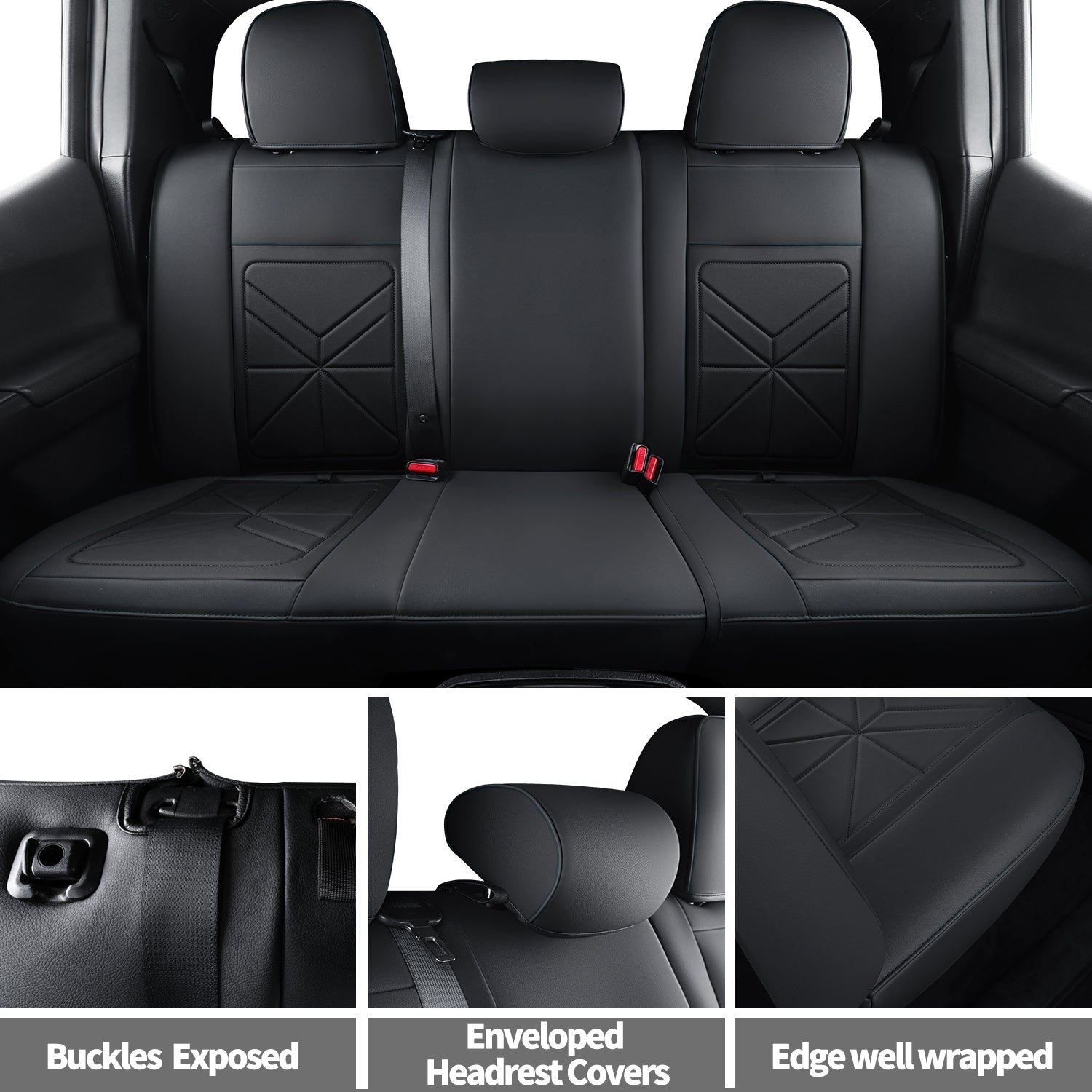 LUCKYMAN CLUB 2005-2023 Tacoma Seat Covers Custom Double Cab,Waterproof leather seat cover, all seasons including trims like SR, SR5, Limited, TRD Off Road, TRD Pro, TRD Sport, etc. comfortable and breathable