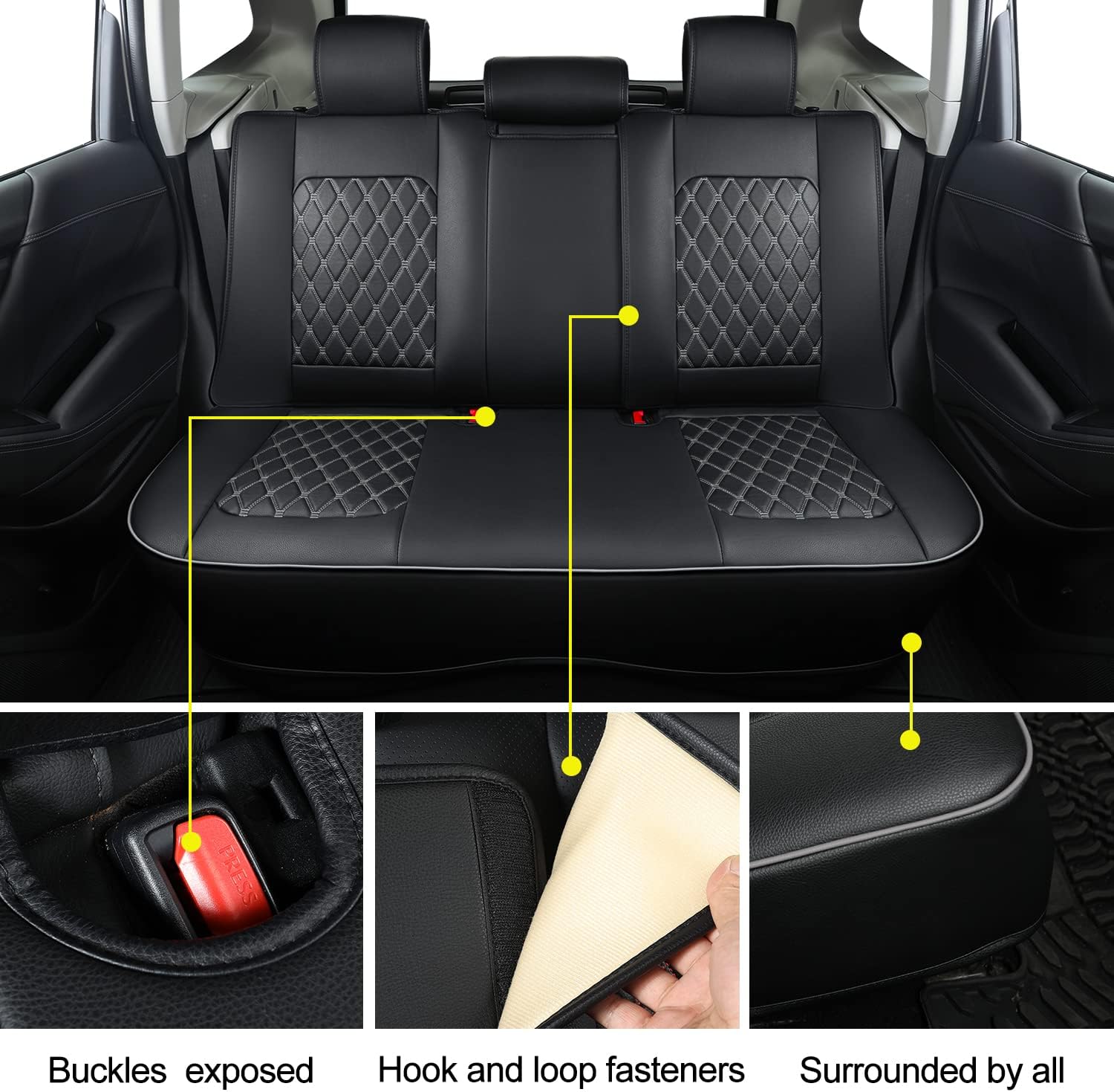 LUCKYMAN CLUB 2014-2025 Subaru/Forester Outback Custom Seat Covers Accessories Full Set Fit Premium Sport Wilderness Limited Touring Base with Waterproof FauxLeather