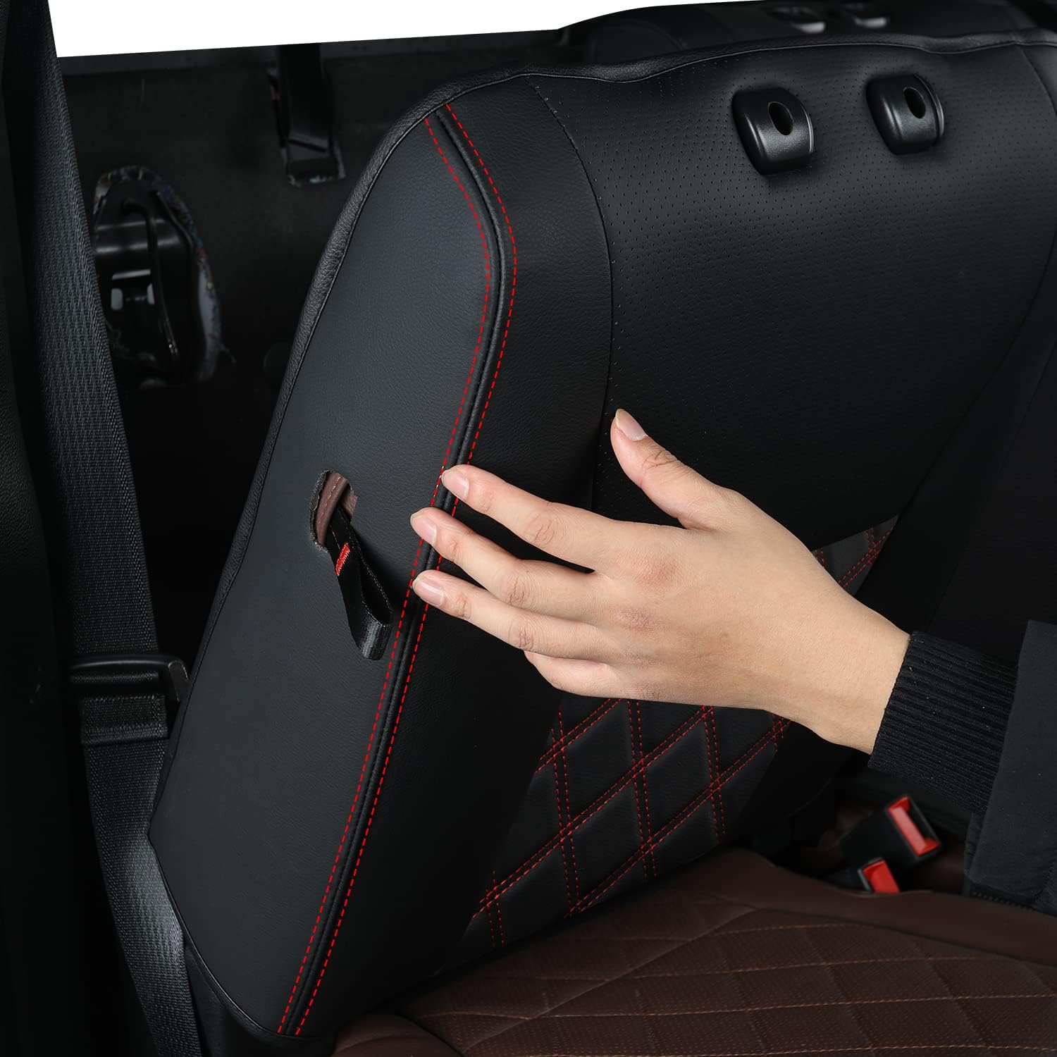 LUCKYMAN CLUB F150 SuperCrew 2009-2025 Custom Pickup Car Truck Seat Covers XLT, Waterproof Faux Leather, Full Coverage, Also Fit 2010-2025 F250/F350/F450