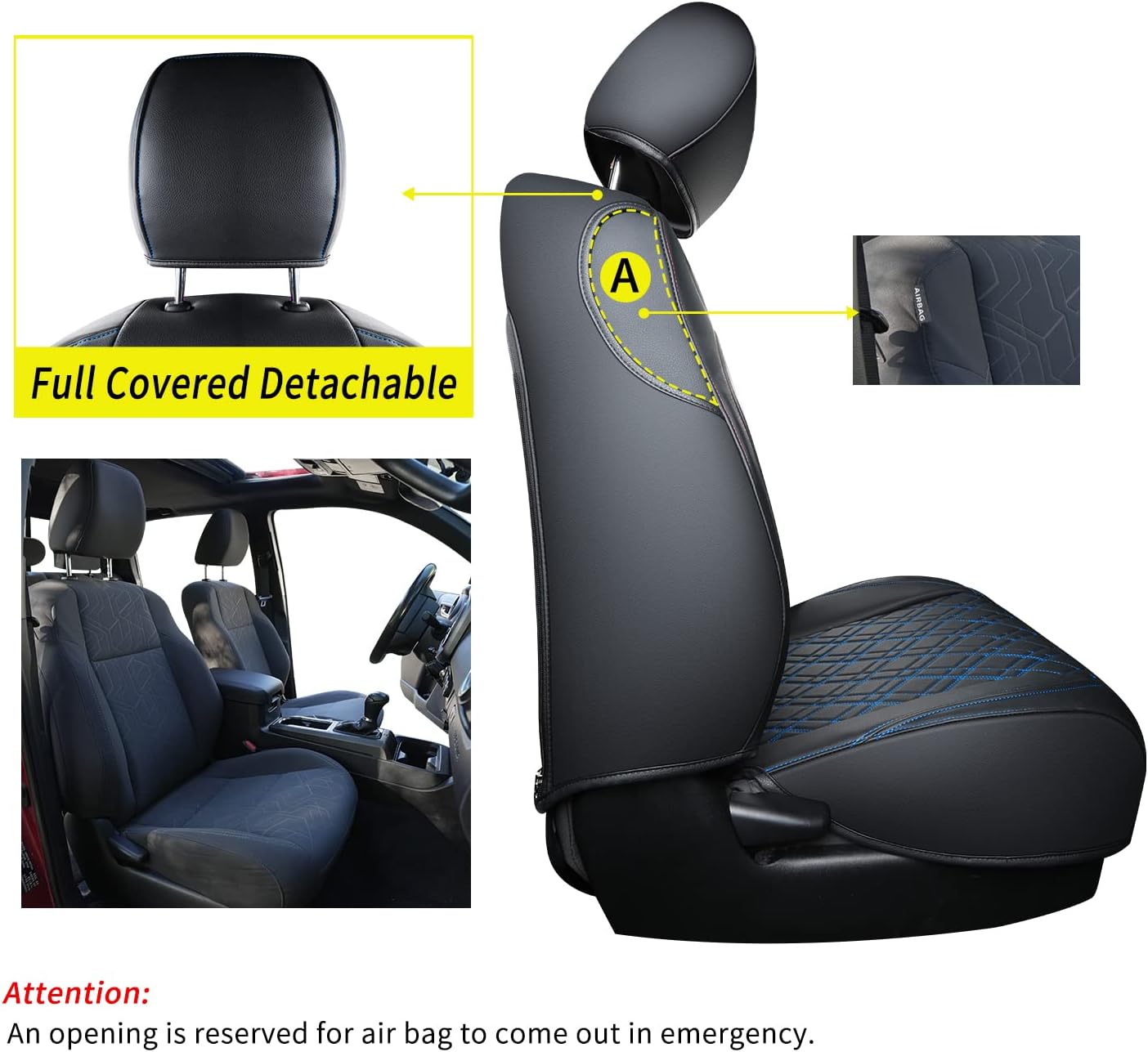LUCKYMAN CLUB Tacoma Seat Covers, Fit for 2016-2025 Tacoma Crew Double Cab SR SR5 TRD Sport TRD Off-Road TRD PRO and SR SR5 TRD Sport TRD Off-Road TRD PRO Limited with Water Proof Faux Leather