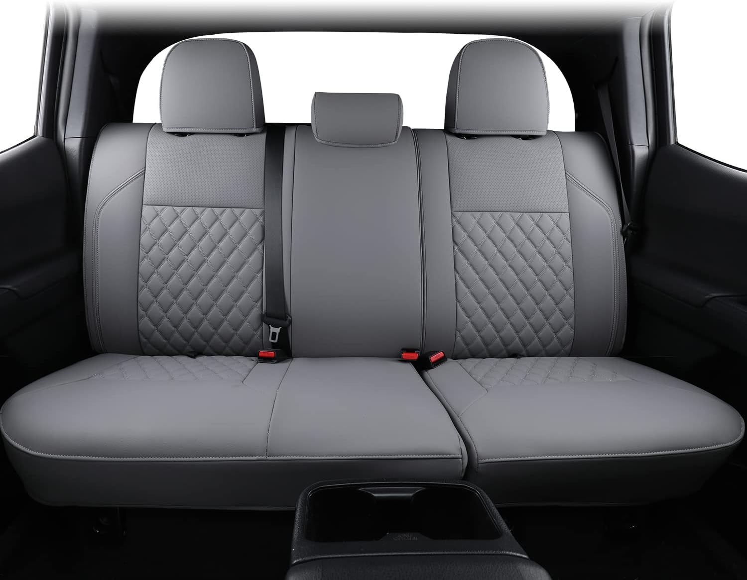 LUCKYMAN CLUB Tacoma Full-Set Seat Covers Fit Tacoma 2016 2017 2018 2019 2020 2021 2022 2023 Double/Crew Cab Only, with Faux Leather