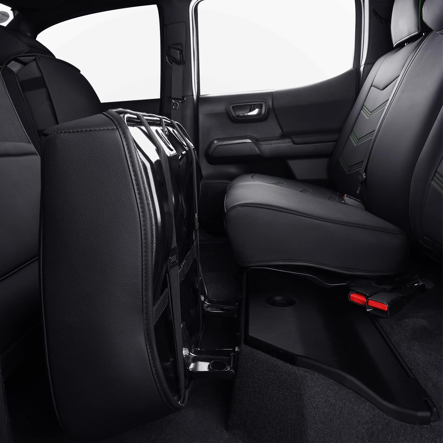 LUCKYMAN CLUB 2005-2025 Tacoma Seat Covers Full Set Waterproof leather for Tacoma Double/Crew Cab SR SR5 TRD Sport TRD Off-Road PreRunner Trims, with Waterproof Faux Leather All-enveloping, four seasons general, wear-resistant and scratch-resistant