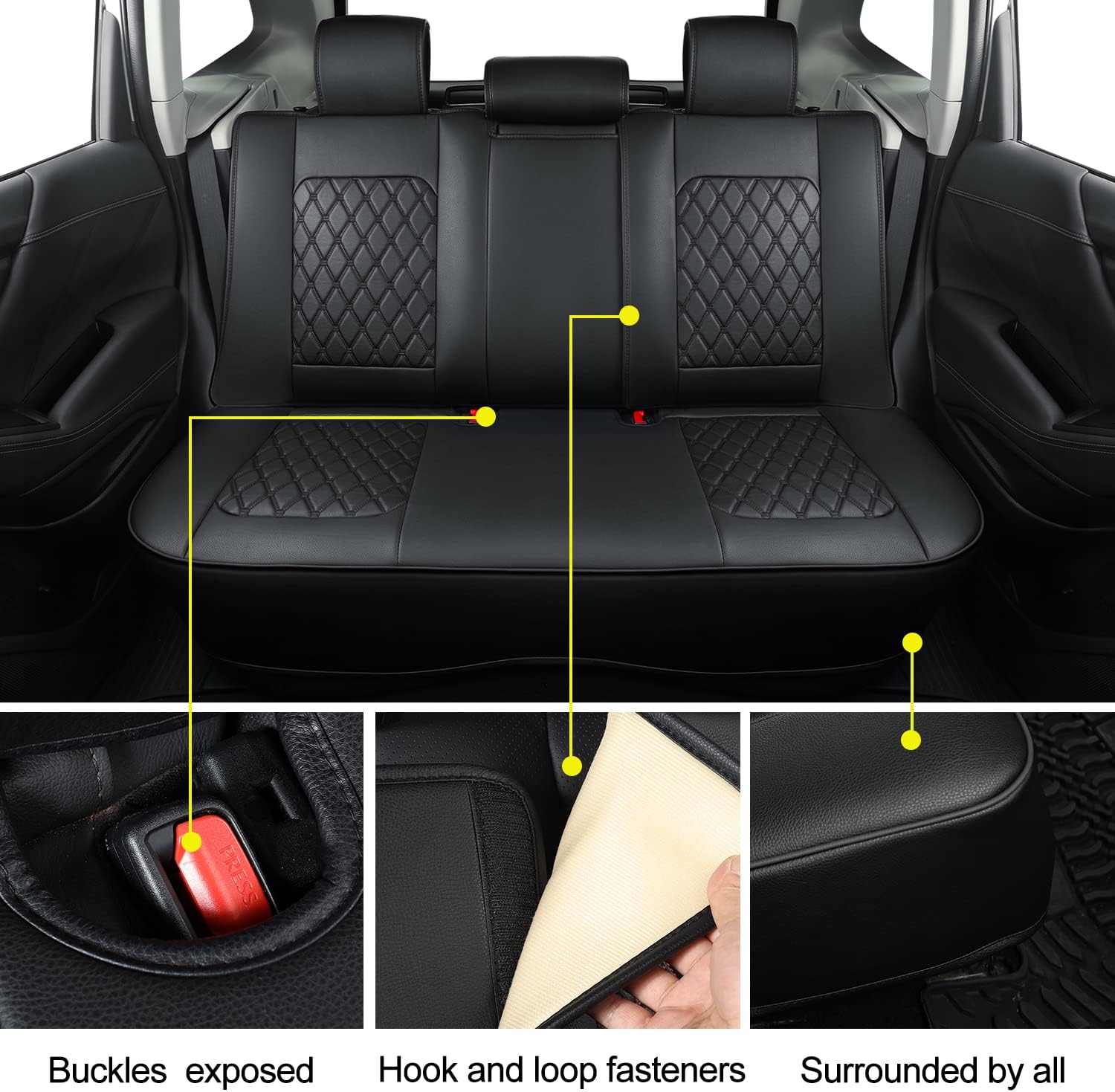 LUCKYMAN CLUB 2014-2025 Subaru/Forester Outback Custom Seat Covers Accessories Full Set Fit Premium Sport Wilderness Limited Touring Base with Waterproof FauxLeather