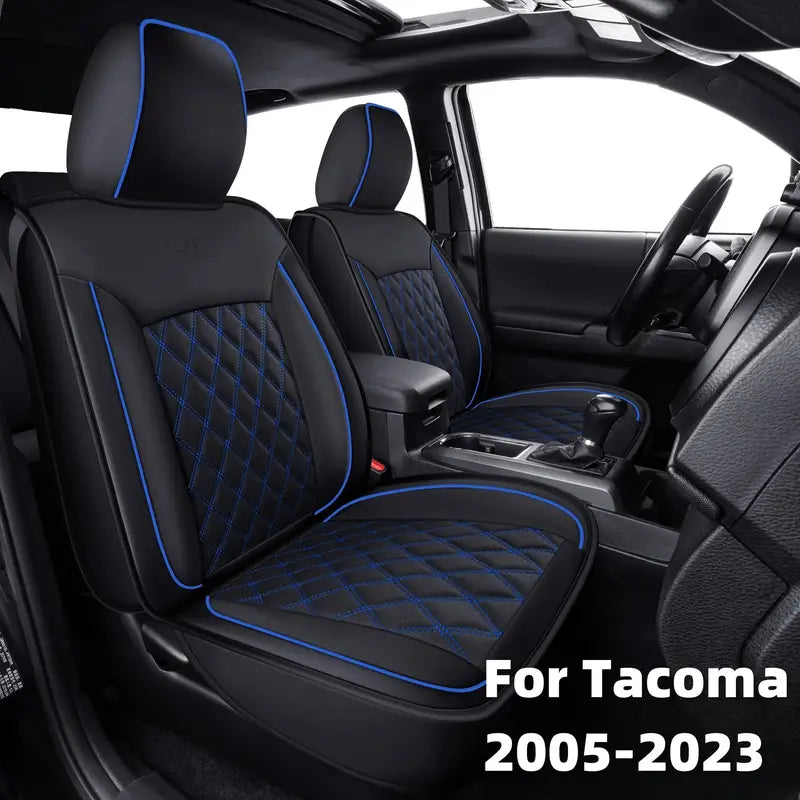 LUCKYMAN CLUB Tacoma Seat Covers Custom Fit for 2005-2025 Tacoma Crew Cab with Faux Leather