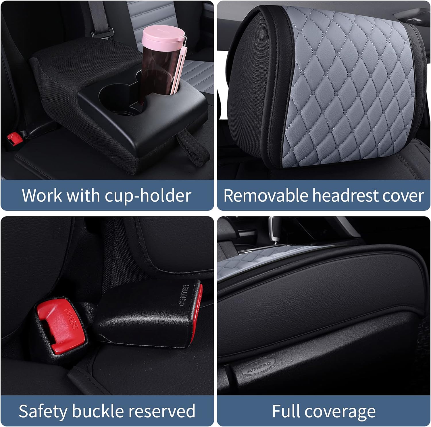 LUCKYMAN CLUB Tundra Seat Covers Full Set Compatible with Toyota Tundra Custom Fit 2008-2025 Truck Pickup Crewmax Double Cab Waterproof Leather Seat Cushions with Split Bench 40/60