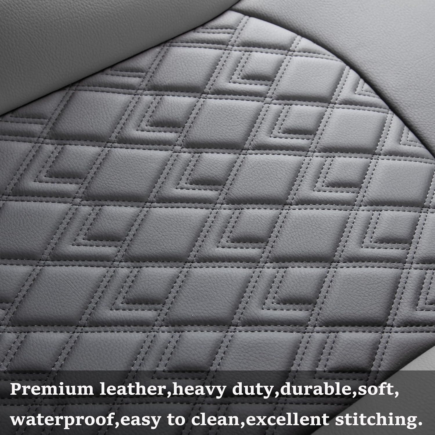 LUCKYMAN CLUB Chevy Silverado Seat Covers,Leather Seat Covers for GMC Sierra,Custom Fit 2007-2025 1500 2500HD 3500HD Crew Double Extended Regular Cab,LT LZT RST