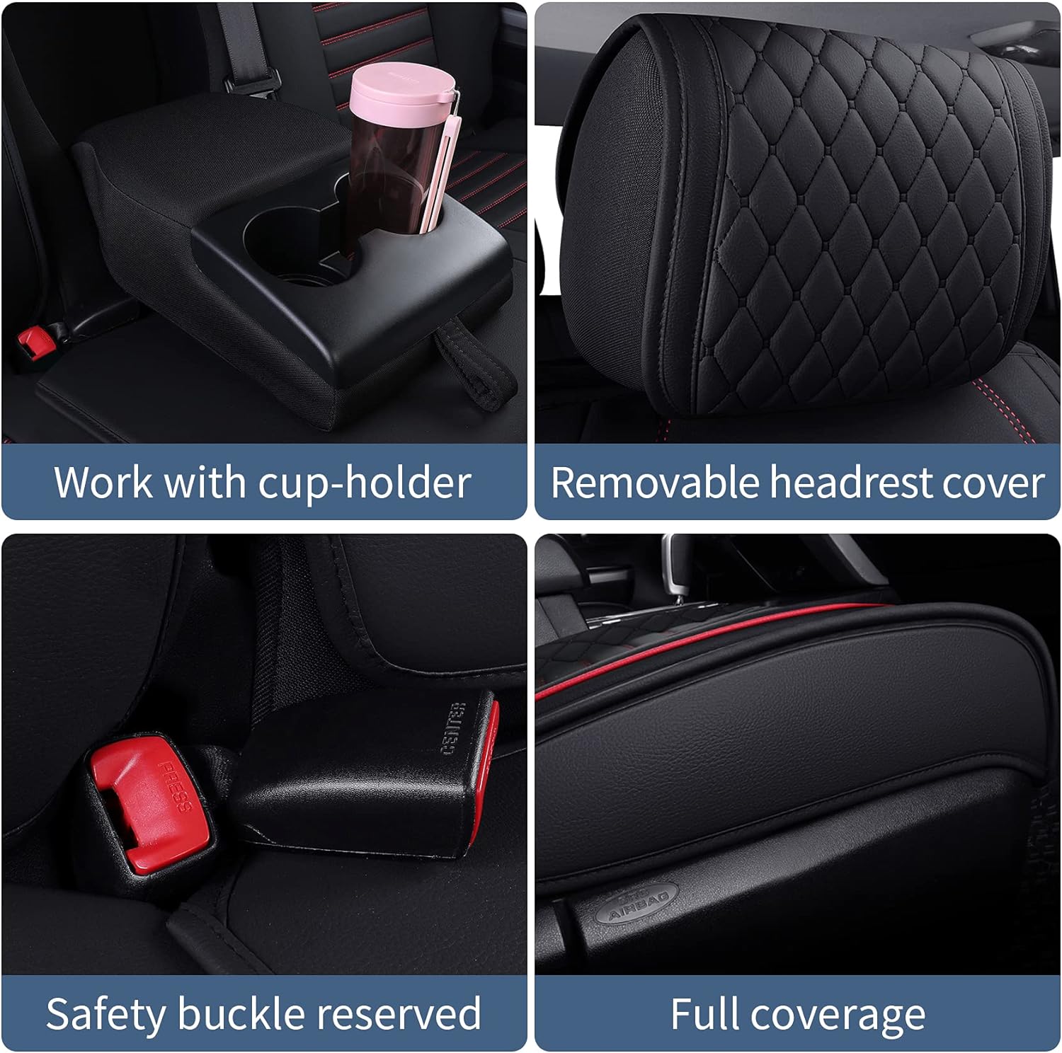 LUCKYMAN CLUB Tundra Seat Covers Full Set Compatible with Toyota Tundra Custom Fit 2008-2025 Truck Pickup Crewmax Double Cab Waterproof Leather Seat Cushions with Split Bench 40/60