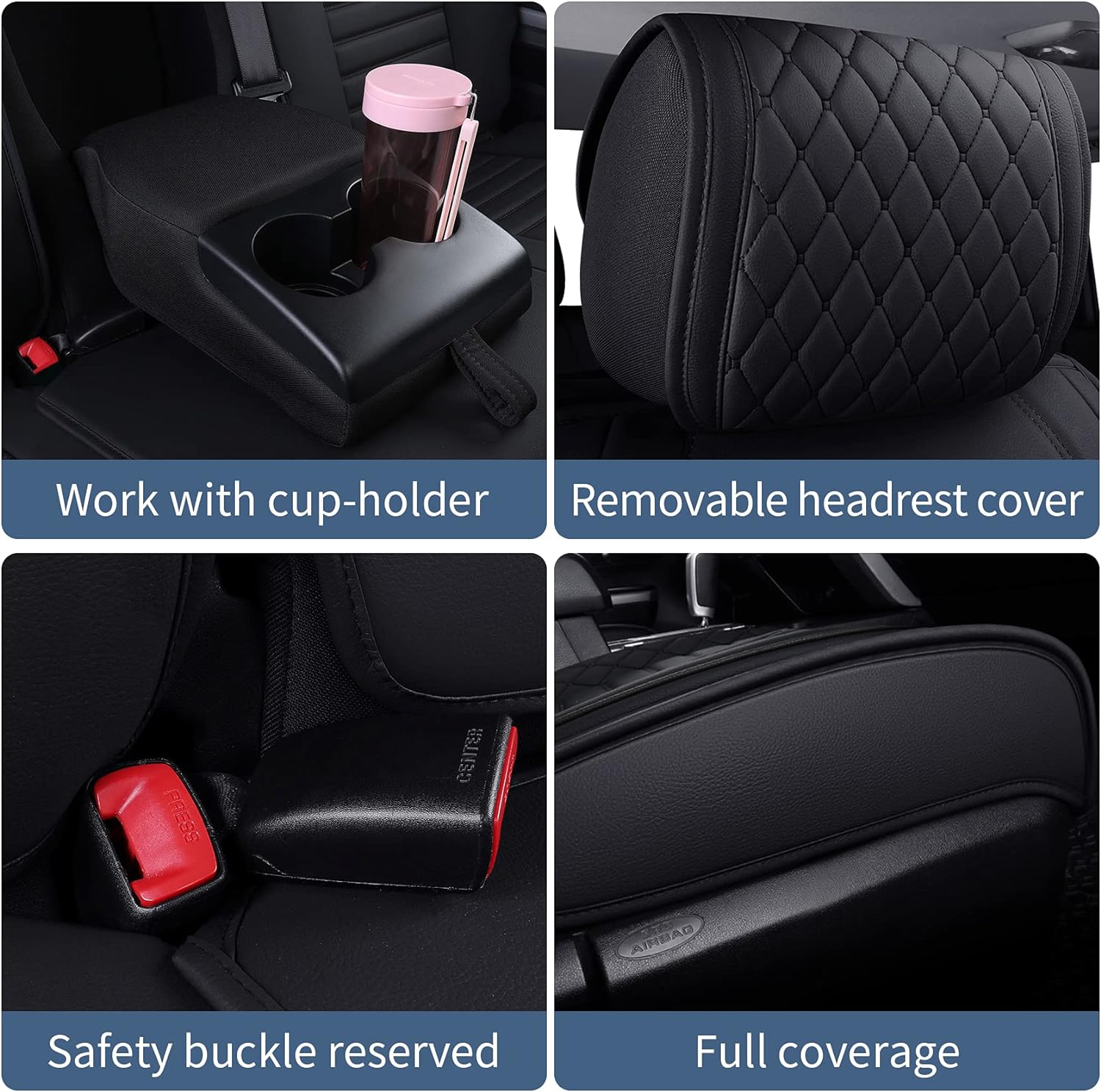 LUCKYMAN CLUB Tundra Seat Covers Full Set Compatible with Toyota Tundra Custom Fit 2008-2025 Truck Pickup Crewmax Double Cab Waterproof Leather Seat Cushions with Split Bench 40/60