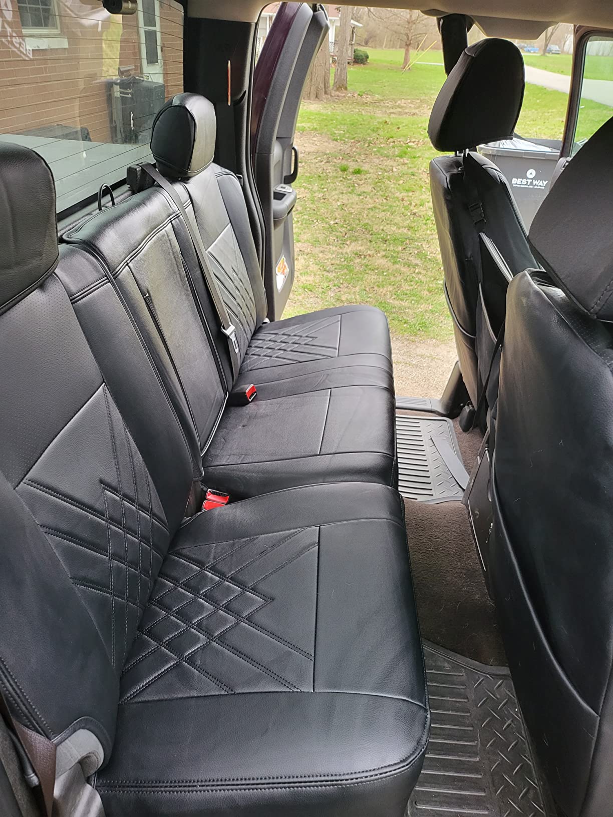 LUCKYMAN CLUB Chevy Silverado Leather truck Seat Covers 2014-2018 For1500&2500&3500HD Custom-made all-enveloped, all-season, waterproof leather