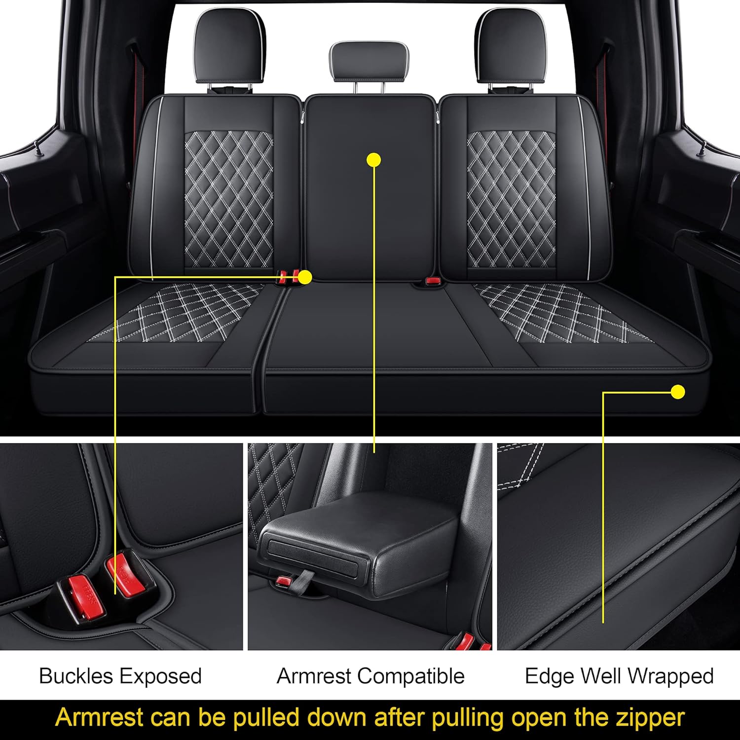 LUCKYMAN CLUB Ford F150 Sidlokovrilo por 2015-2024 F150 kaj 2017-2024 F250 F350 F450 Super Duty Crew Cab Pickups Falsa ledo