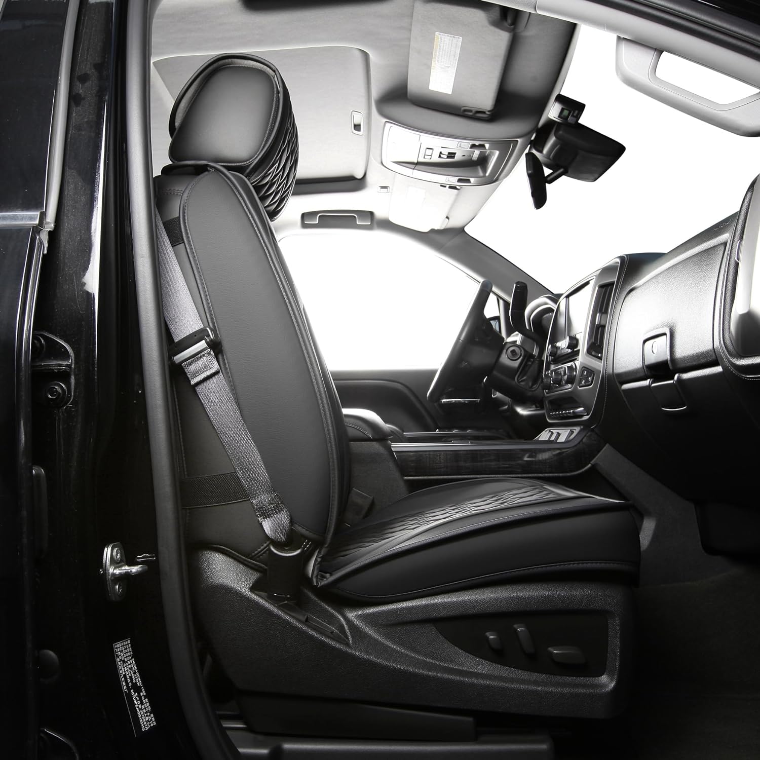 LUCKYMAN CLUB Chevy Silverado Seat Covers,Leather Seat Covers for GMC Sierra,Custom Fit 2007-2025 1500 2500HD 3500HD Crew Double Extended Regular Cab,LT LZT RST