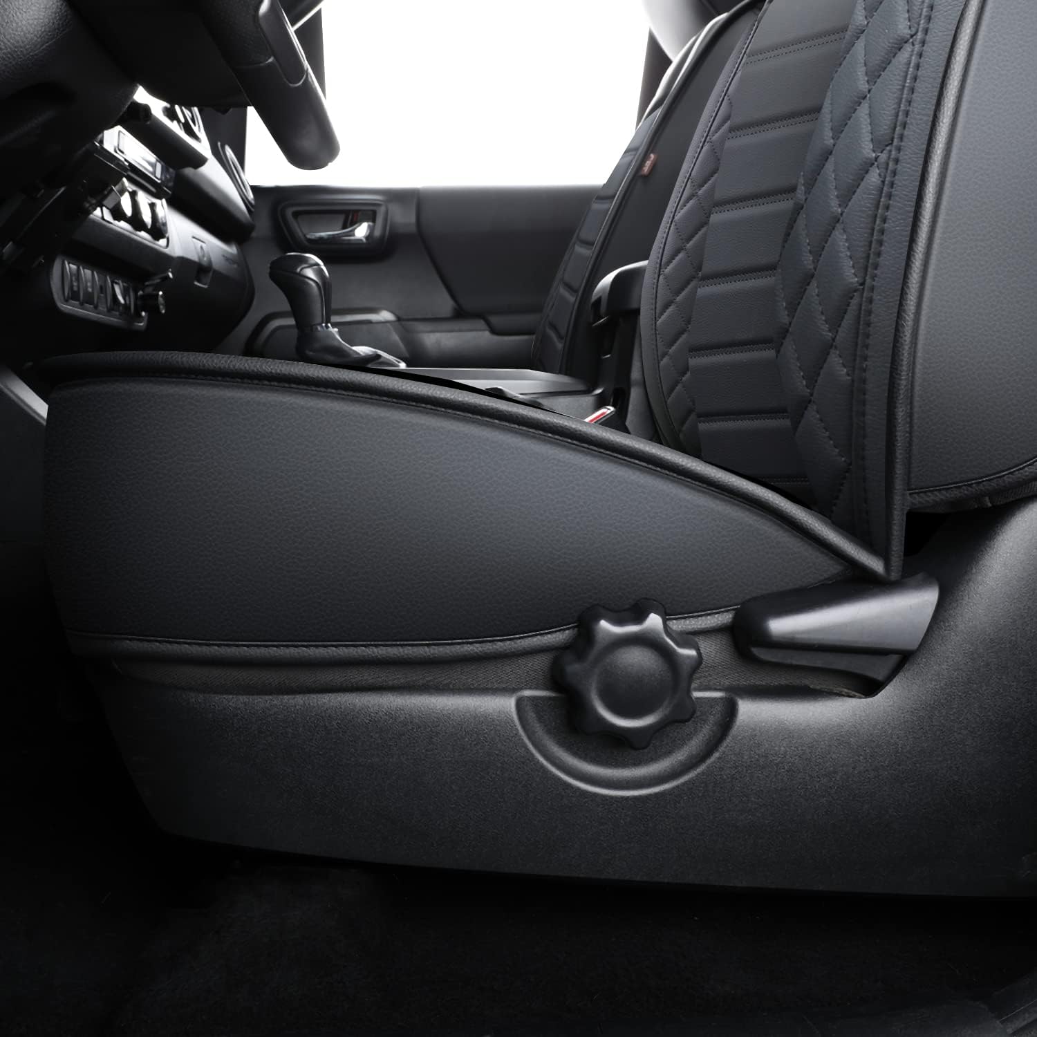 LUCKYMAN CLUB Tacoma Seat Covers, Fit for 2005-2025 Tacoma Crew Cab/Double Cab SR SR5 TRD Sport TRD Off-Road PreRunner with Water Proof Faux Leather
