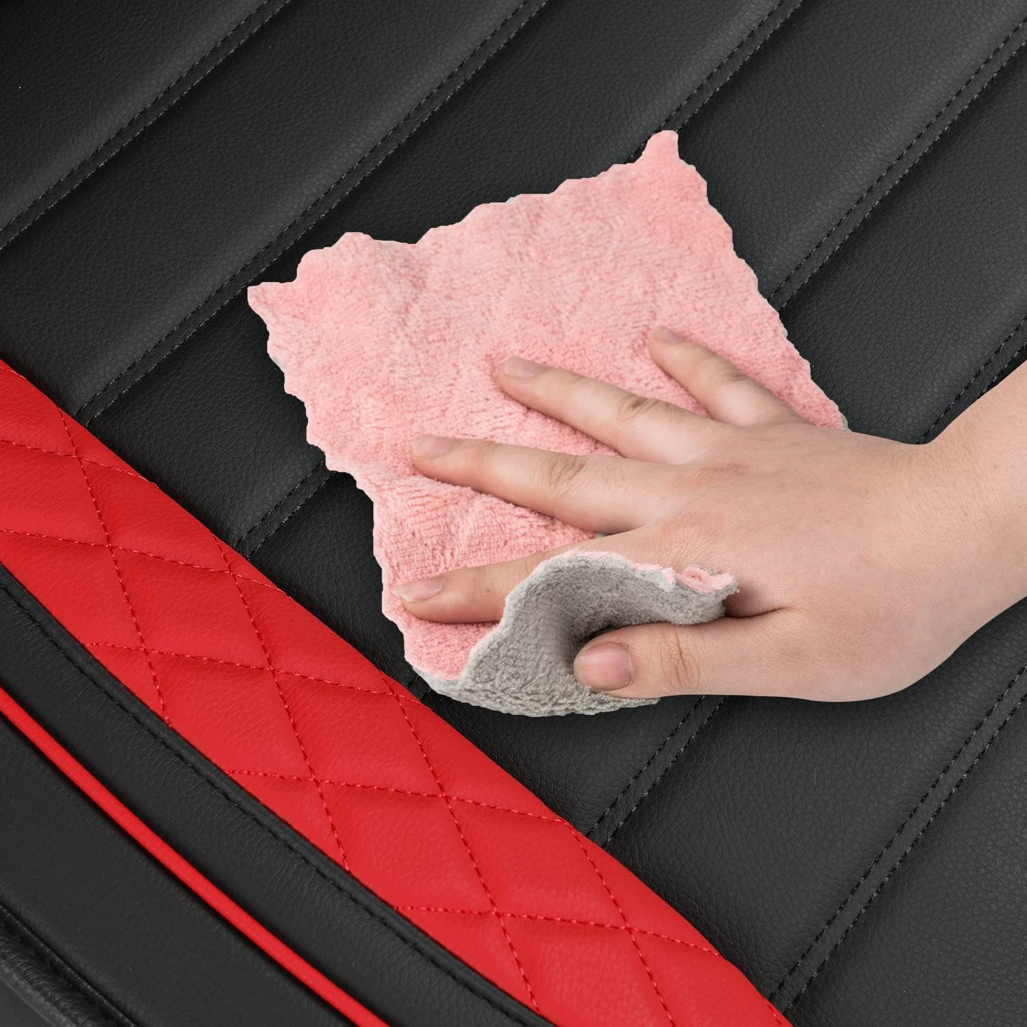 LUCKYMAN CLUB Tacoma Seat Covers, Fit for 2005-2025 Tacoma Crew Cab/Double Cab SR SR5 TRD Sport TRD Off-Road PreRunner with Water Proof Faux Leather