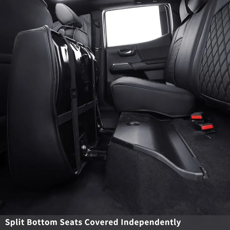 LUCKYMAN CLUB Tacoma Seat Covers Custom Fit for 2005-2025 Tacoma Crew Cab with Faux Leather