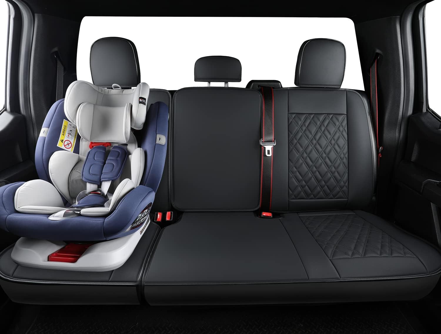 LUCKYMAN CLUB Ford F150 seat covers Fit 2009-2025 F150 SuperCrew and 2017-2025 F250 F350 F450 Crew Cab With armrest box cushion, all seasons, waterproof leather cushions