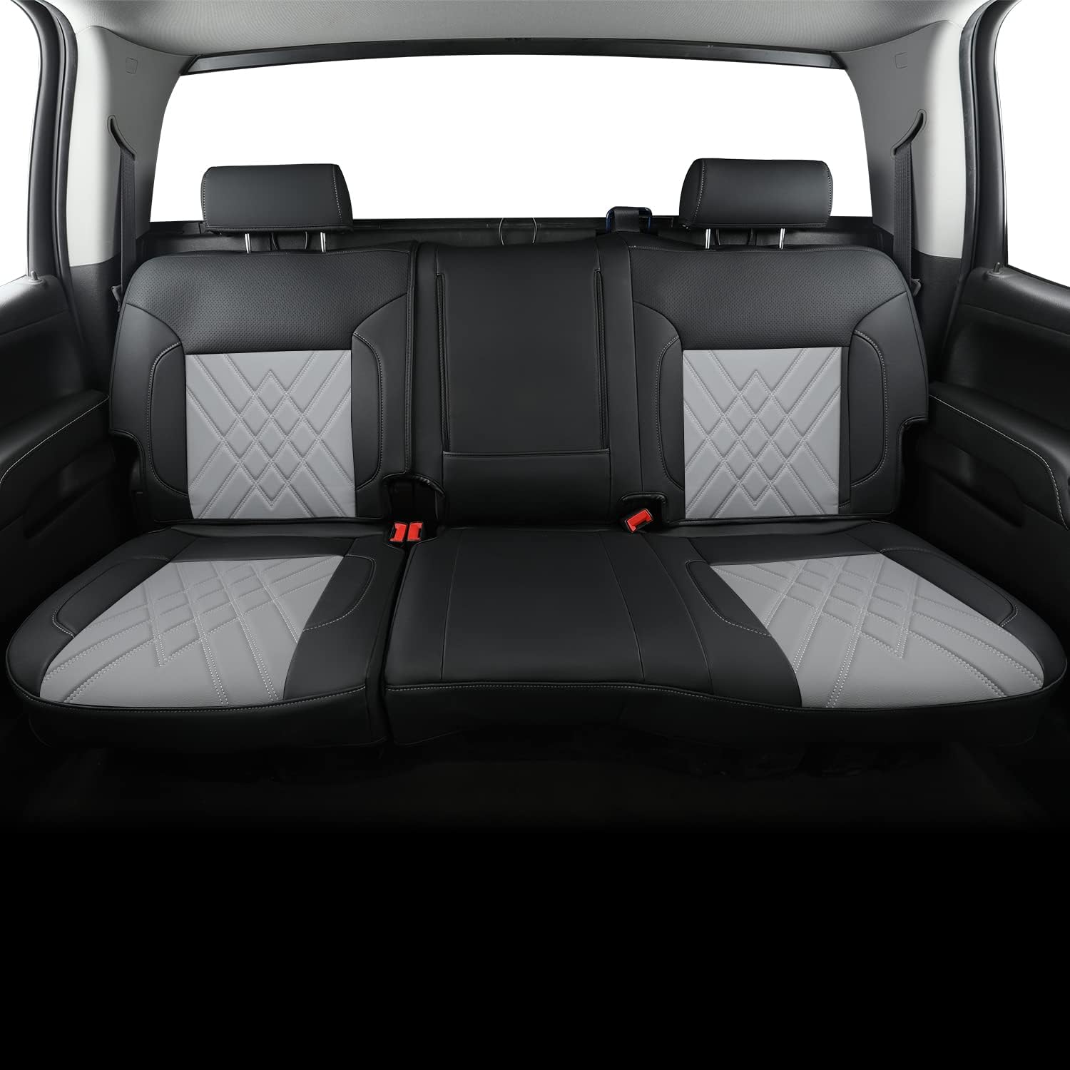 LUCKYMAN CLUB Chevy Silverado Leather truck Seat Covers 2014-2018 For1500&2500&3500HD Custom-made all-enveloped, all-season, waterproof leather