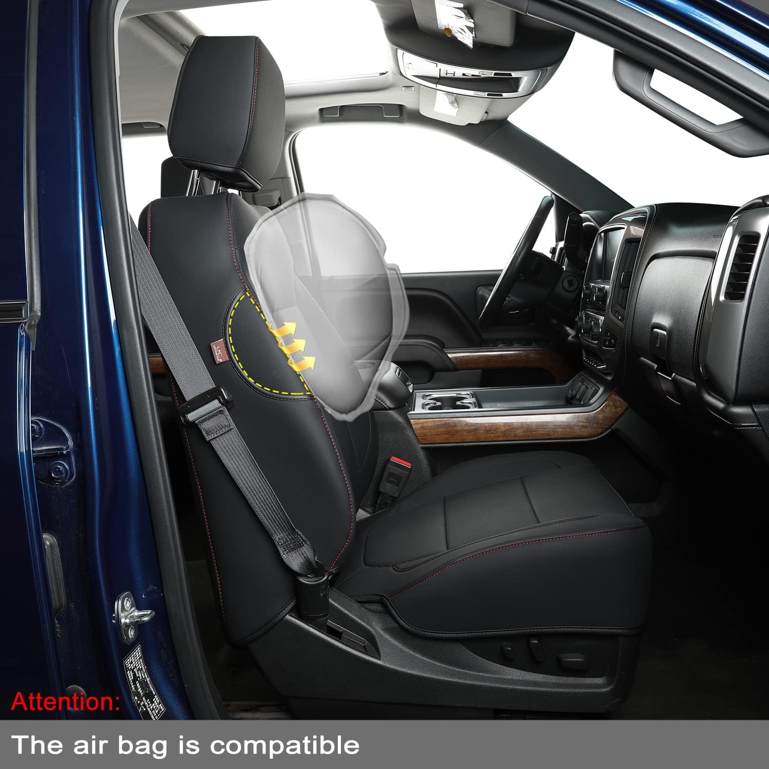 LUCKYMAN CLUB Custom Silverado Seat Covers 2007-2025 Chevrolet Silverado Sierra 1500/2500HD/3500HD crew, all-covered seat covers,dual, extended cab, waterproof leather, , all seasons