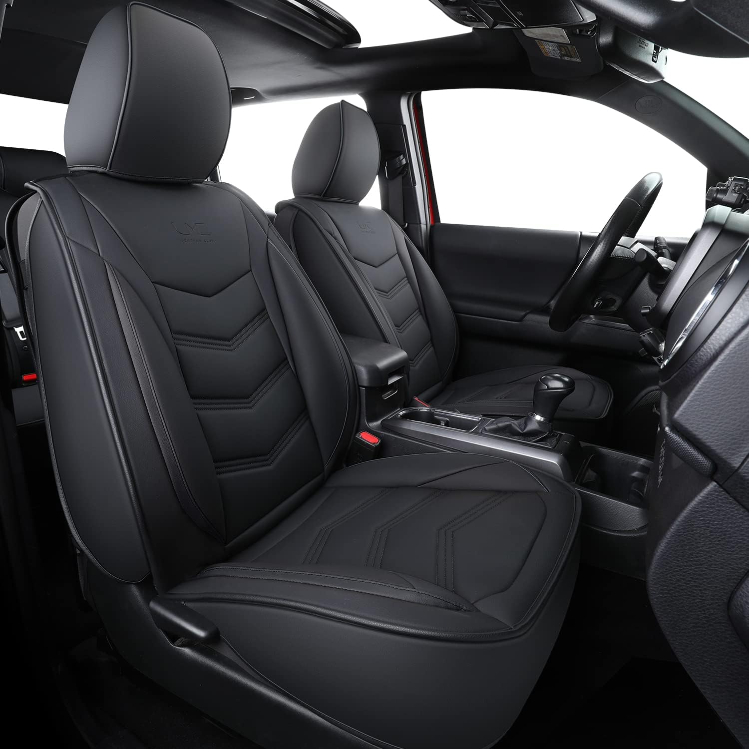 LUCKYMAN CLUB 2005-2025 Tacoma Seat Covers Full Set Waterproof leather for Tacoma Double/Crew Cab SR SR5 TRD Sport TRD Off-Road PreRunner Trims, with Waterproof Faux Leather All-enveloping, four seasons general, wear-resistant and scratch-resistant