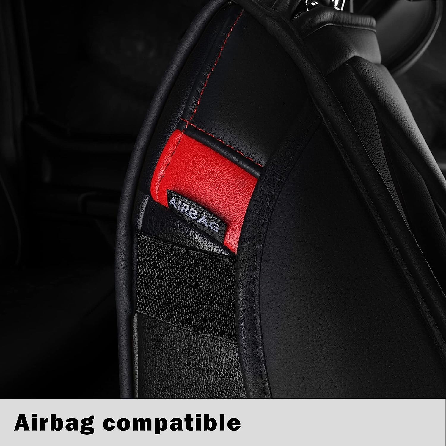 LUCKYMAN CLUB 5 Car Seat Covers Full Set with Waterproof Leather Universal Fit for Elantra Sonata Sportage RAV4 CRV Altima Accord Chevy Equinox