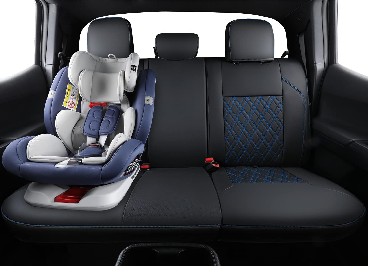 LUCKYMAN CLUB Tacoma Seat Covers, Fit for 2016-2025 Tacoma Crew Double Cab SR SR5 TRD Sport TRD Off-Road TRD PRO and SR SR5 TRD Sport TRD Off-Road TRD PRO Limited with Water Proof Faux Leather