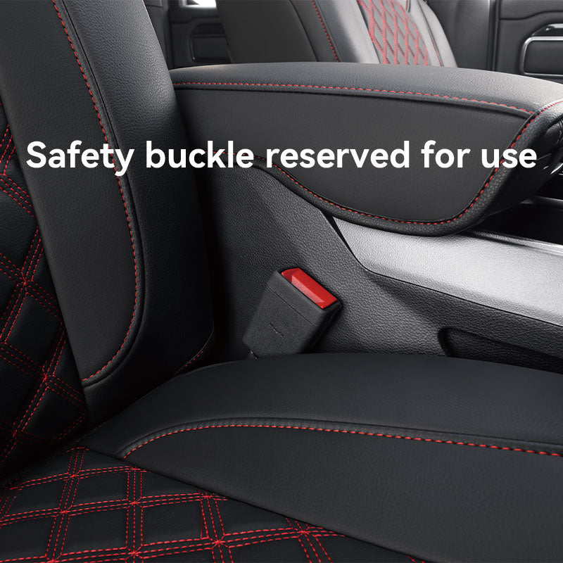 LUCKYMANCLUB Sitzbezüge für Dodge Ram 1500, 2019–2024, 1500/2500/3500 Crew Cab, wasserdichte Sitzbezüge, komplettes Set, maßgeschneiderte Passform, Ram Bighorn Laramie Limited Rebel Longhorn Pickup mit 4/6 geteilter Rücksitzbank