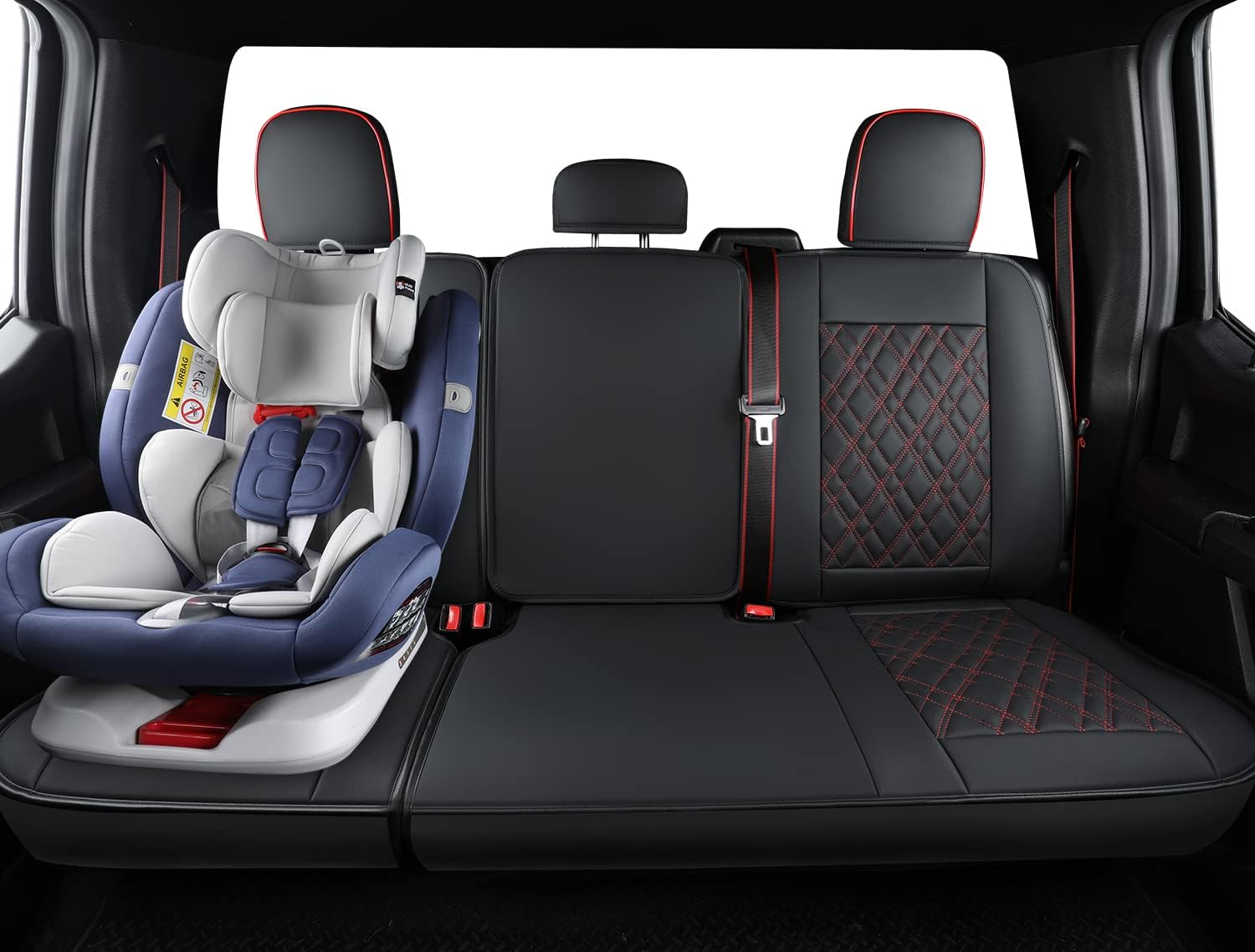 LUCKYMAN CLUB Ford F150 seat covers Fit 2009-2025 F150 SuperCrew and 2017-2025 F250 F350 F450 Crew Cab With armrest box cushion, all seasons, waterproof leather cushions