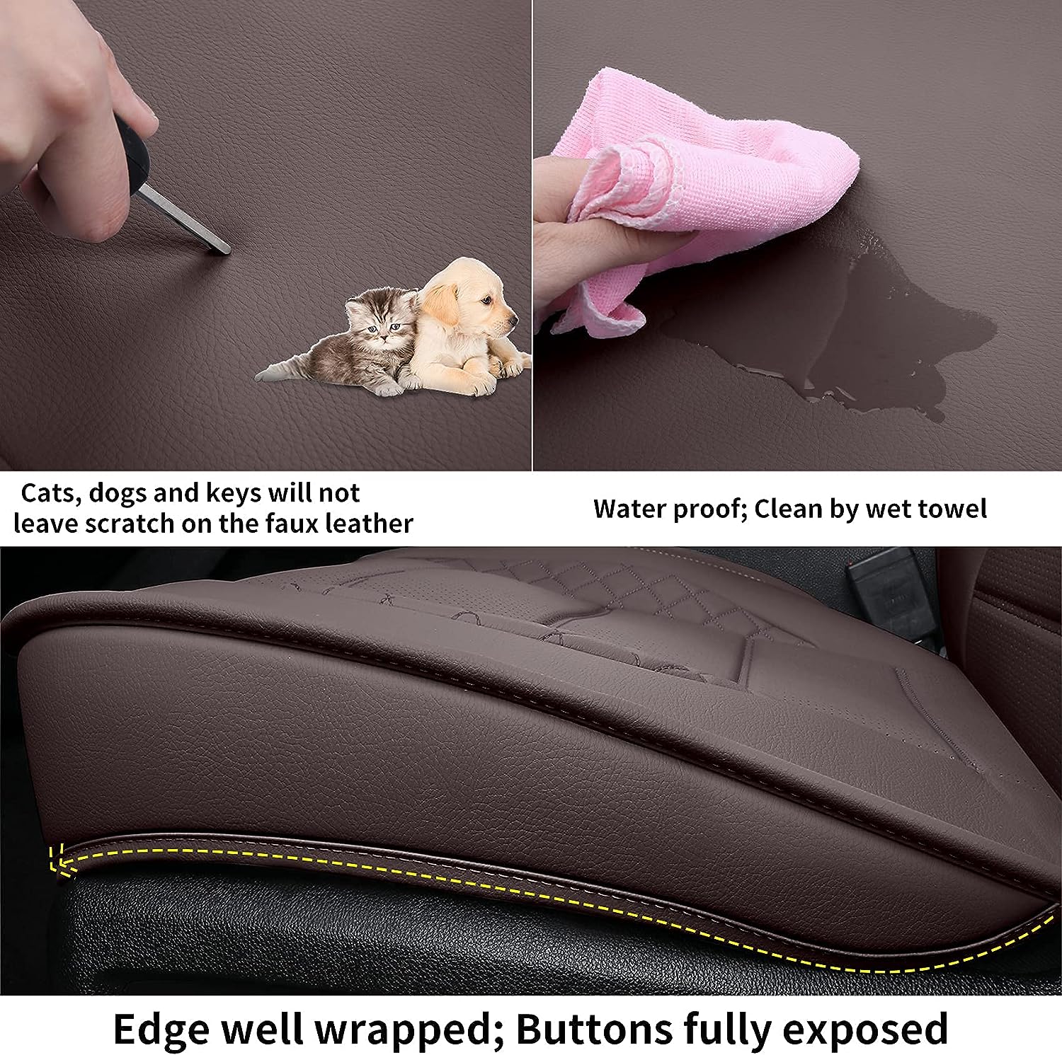 LUCKYMAN CLUB Silverado Sidlokovriloj, Konvenaj por 2019-2023 Chevy Silverado GMC Sierra 1500 kaj 2020-2023 2500HD 3500HD Skipkabina Akvo Prova Imita Ledo