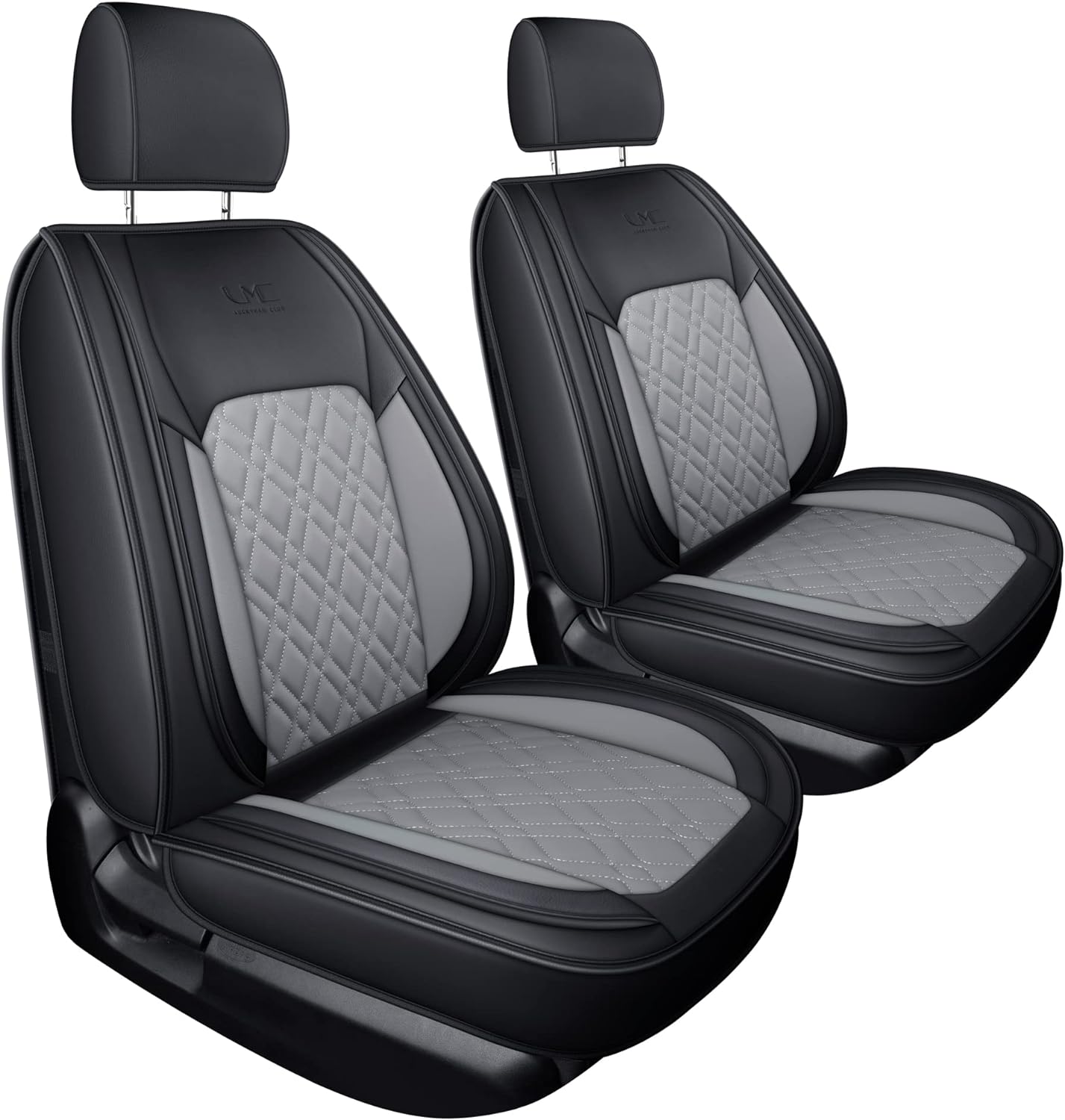 LUCKYMANCLUB F150 Full-Set Seat Covers J03-Q3 with Waterproof Faux Leather, Fit 2015-2025 Ford F150 and 2017-2025 F250 F350 F450