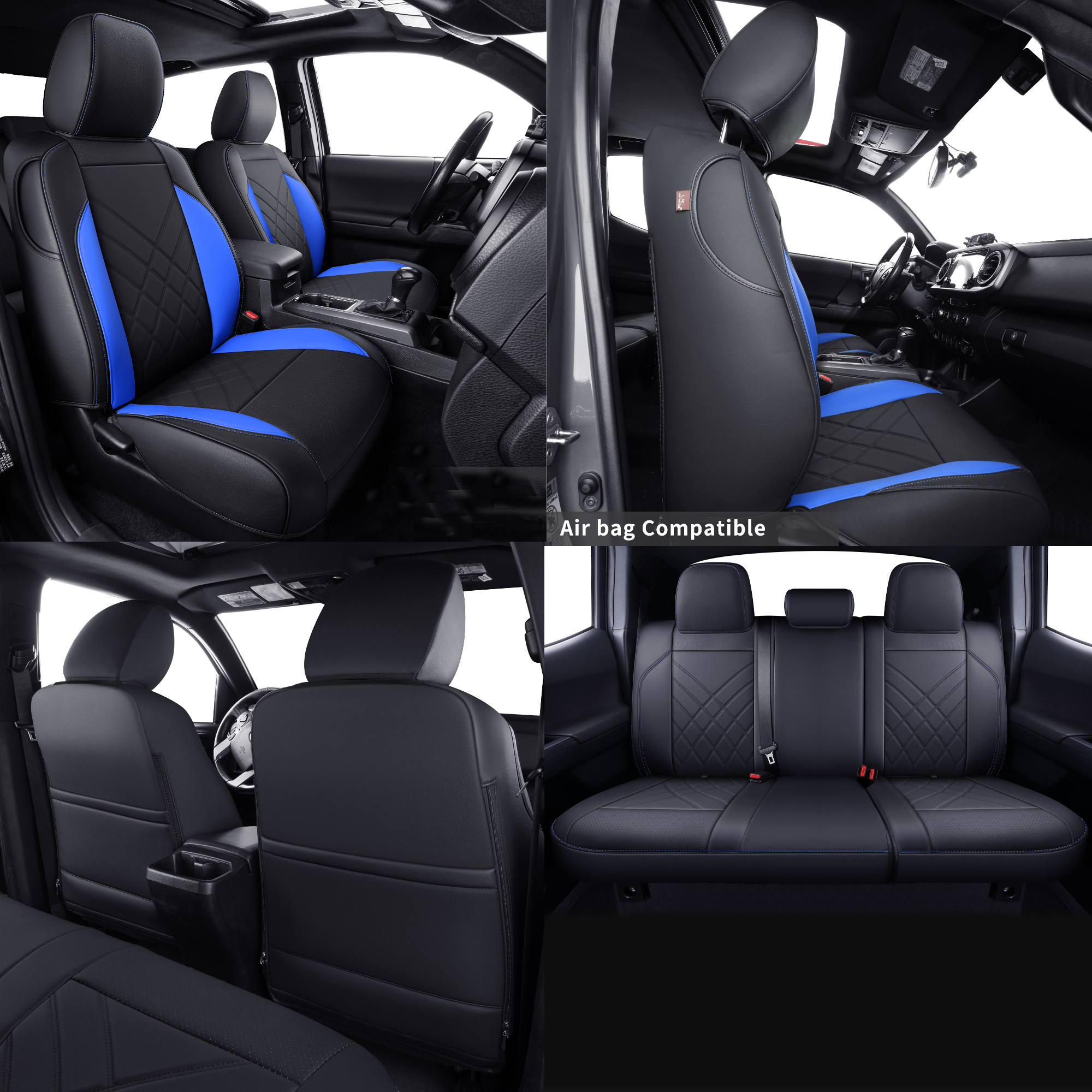 LUCKYMAN CLUB Tacoma Full Seat Covers, suitable for Tacoma 2016-2023 Seat covers for five persons double cab, artificial leather, four seasons available, breathable and comfortable