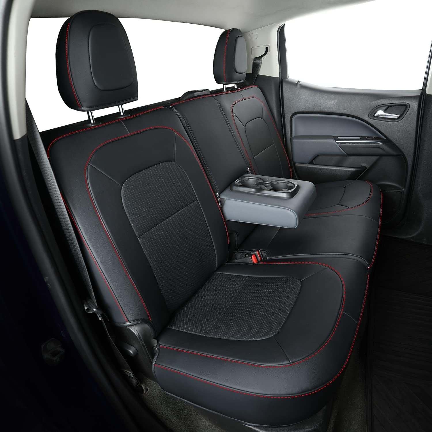 LUCKYMAN CLUB Chevy Colorado Seat Covers, fit for Colorado Canyon Crew Cab Z71 LT ZR2 Work Truck 2015-2025 with Faux Leather